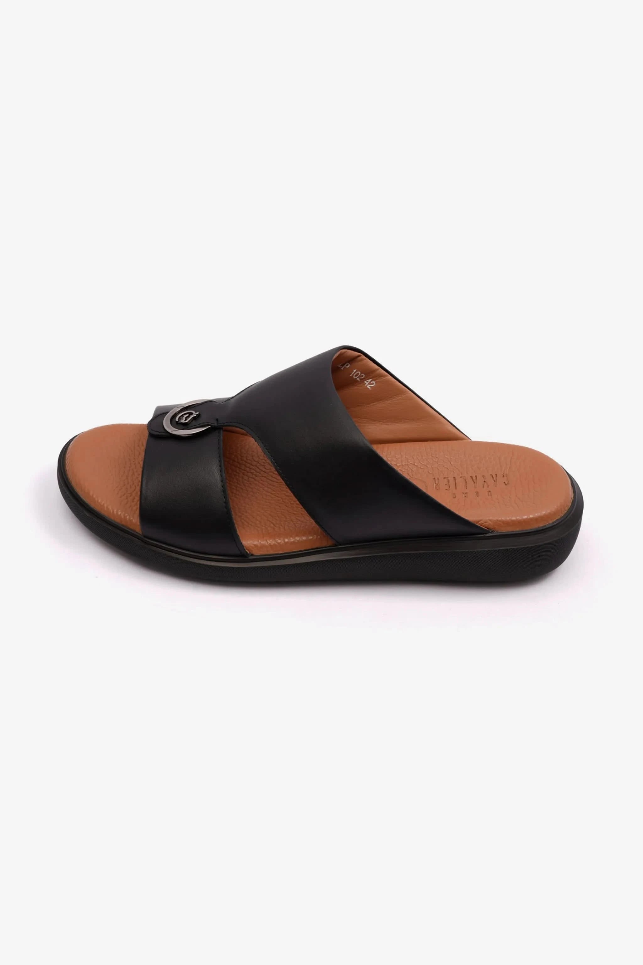 CAVALIER MENS ARABIC SOFT NAPPA SANDALS BLACK - Seventy7