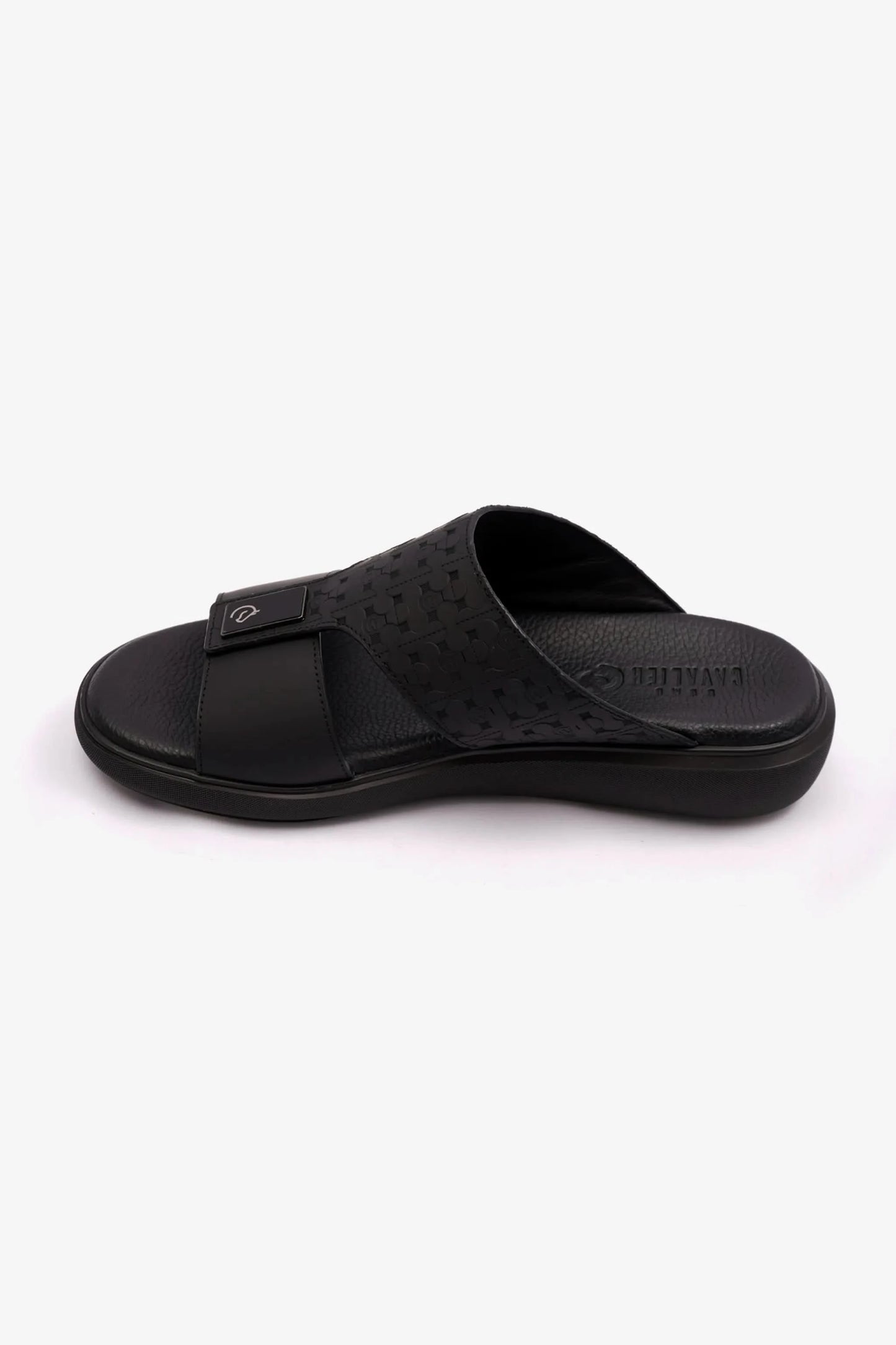 STYLISH TRIM MENS UOMO CAVALIER SANDALS BLACK - Seventy7