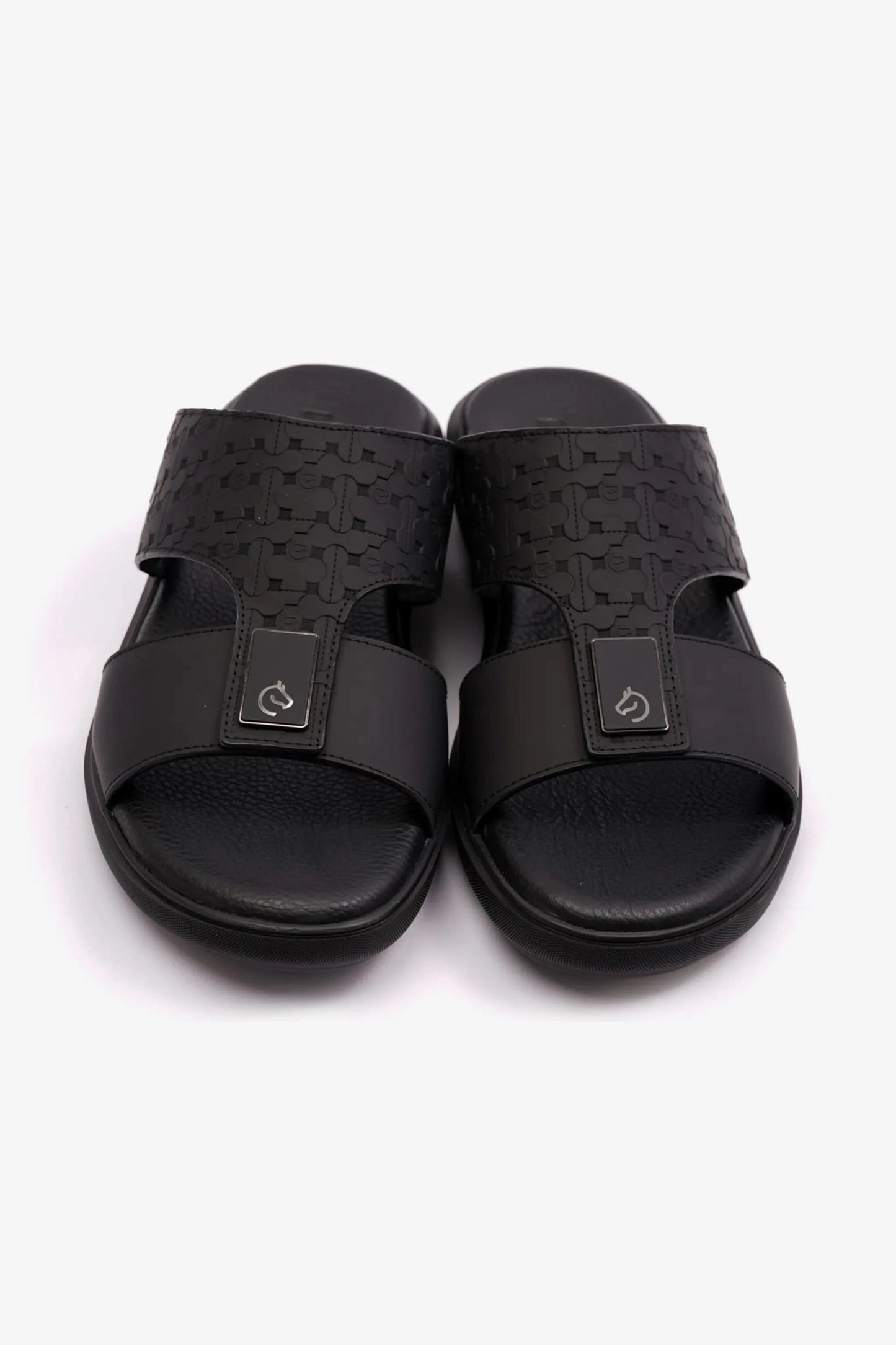 STYLISH TRIM MENS UOMO CAVALIER SANDALS BLACK - Seventy7