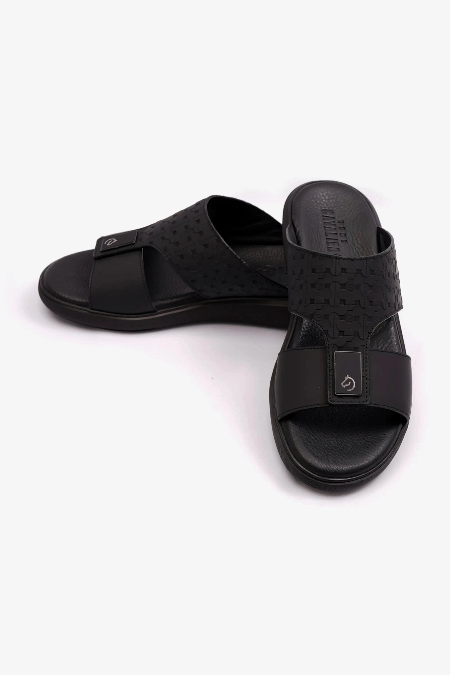 STYLISH TRIM MENS UOMO CAVALIER SANDALS BLACK - Seventy7