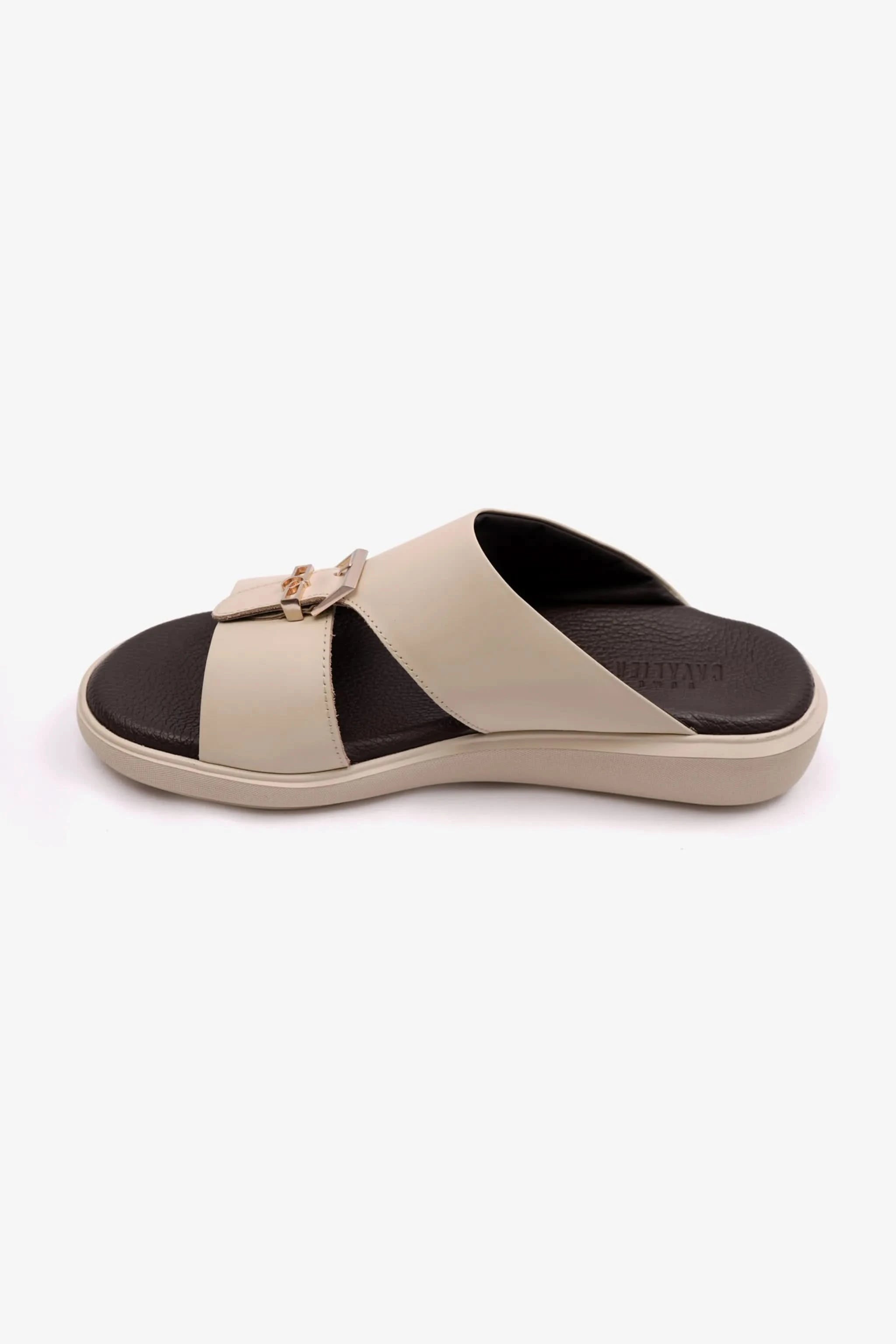 MENS ARABIC UOMO CAVALIER SANDALS MATTE LEATHER CREAM - Seventy7