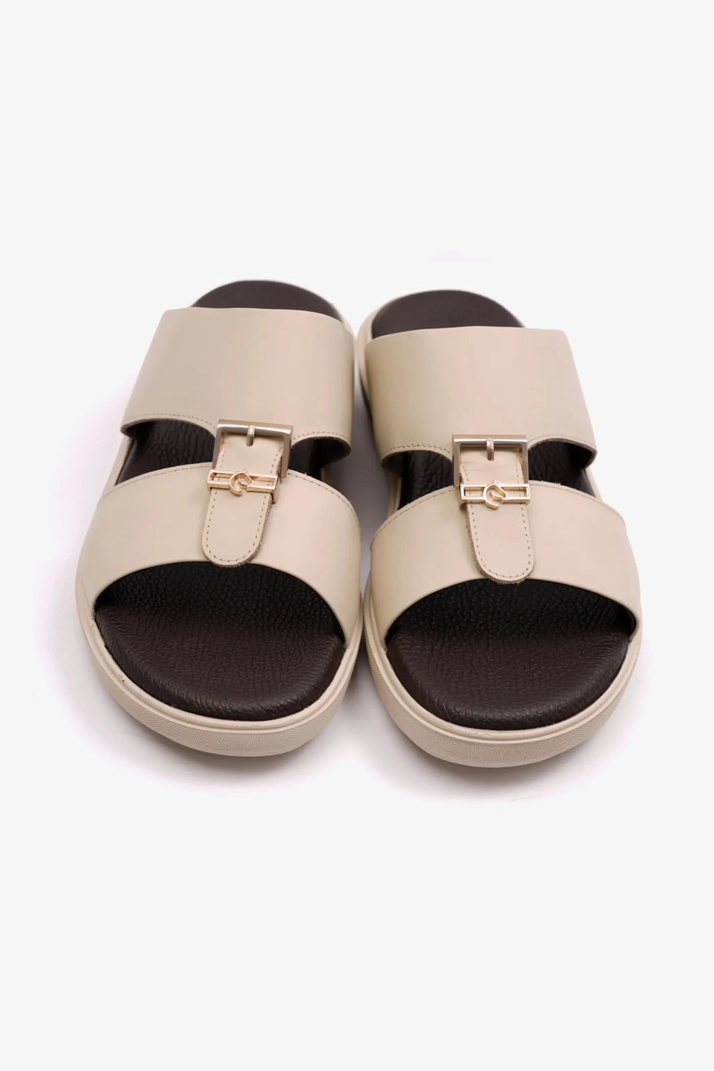 MENS ARABIC UOMO CAVALIER SANDALS MATTE LEATHER CREAM - Seventy7