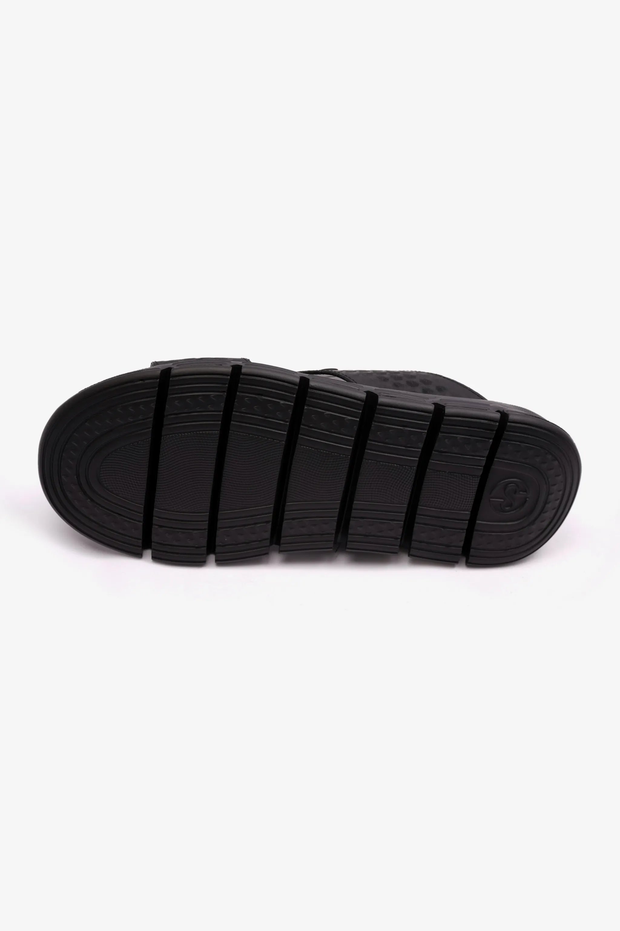 EMBOSSED ARABIC LEATHER MENS SANDAL COMFORT PLUS BLACK - Seventy7