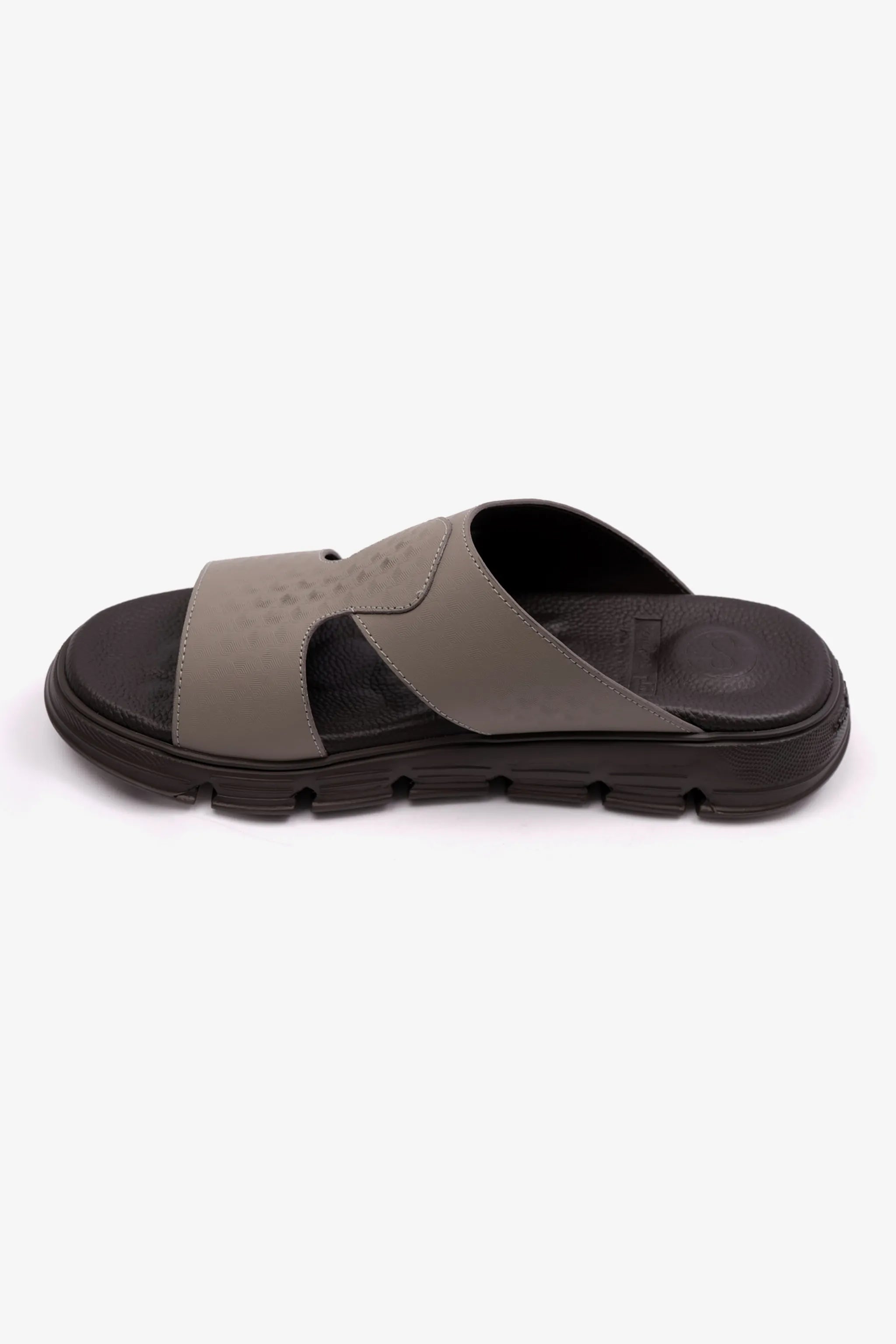 EMBOSSED ARABIC LEATHER MENS SANDAL COMFORT PLUS STONE - Seventy7