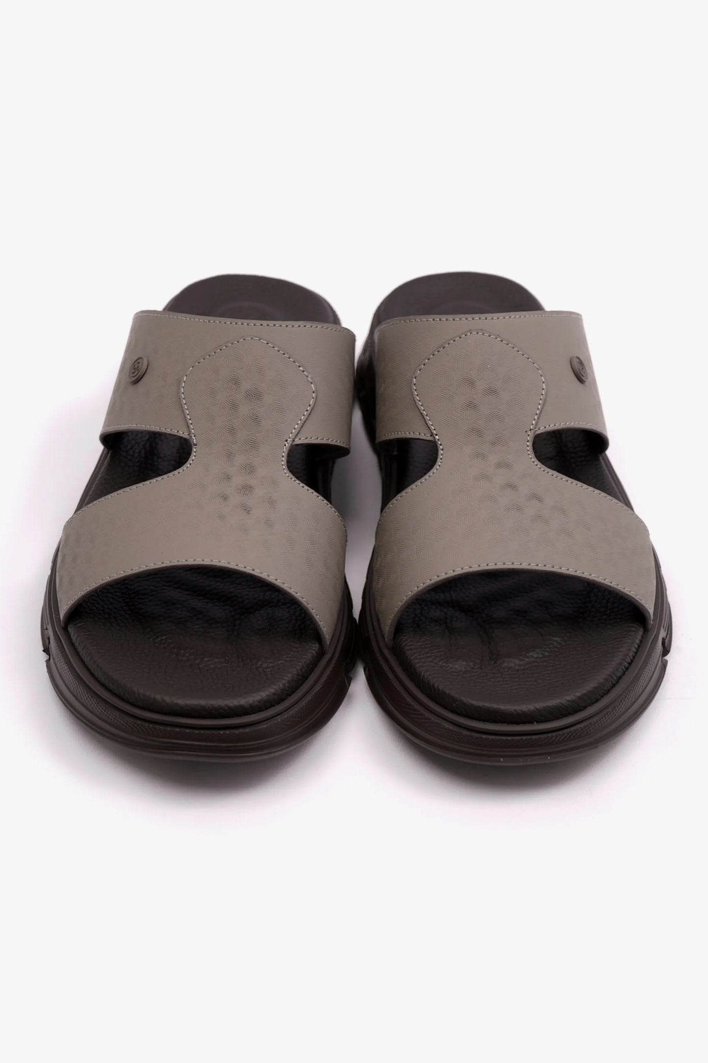 EMBOSSED ARABIC LEATHER MENS SANDAL COMFORT PLUS STONE - Seventy7