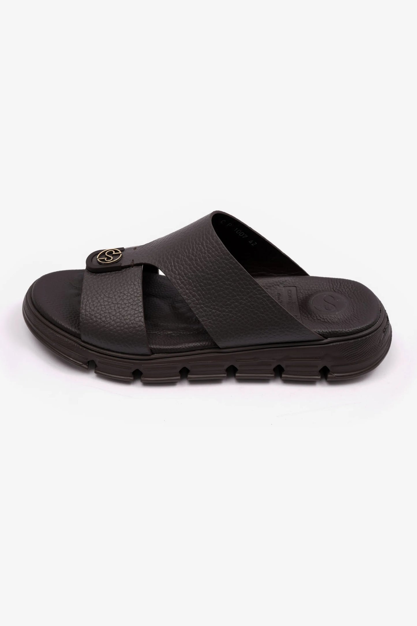 COMFORT PLUS MENS ARABIC SOFT MILLED SANDAL BROWN - Seventy7