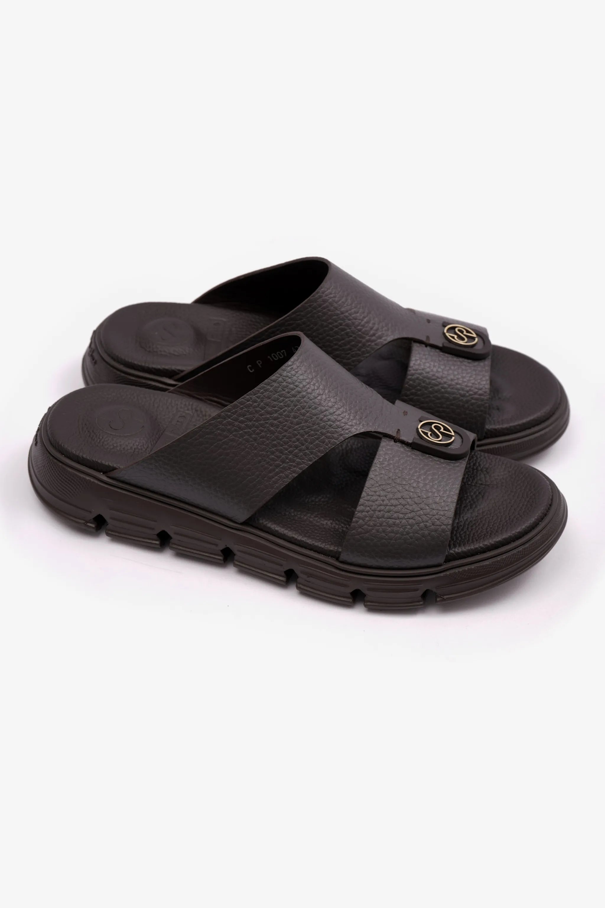 COMFORT PLUS MENS ARABIC SOFT MILLED SANDAL BROWN - Seventy7