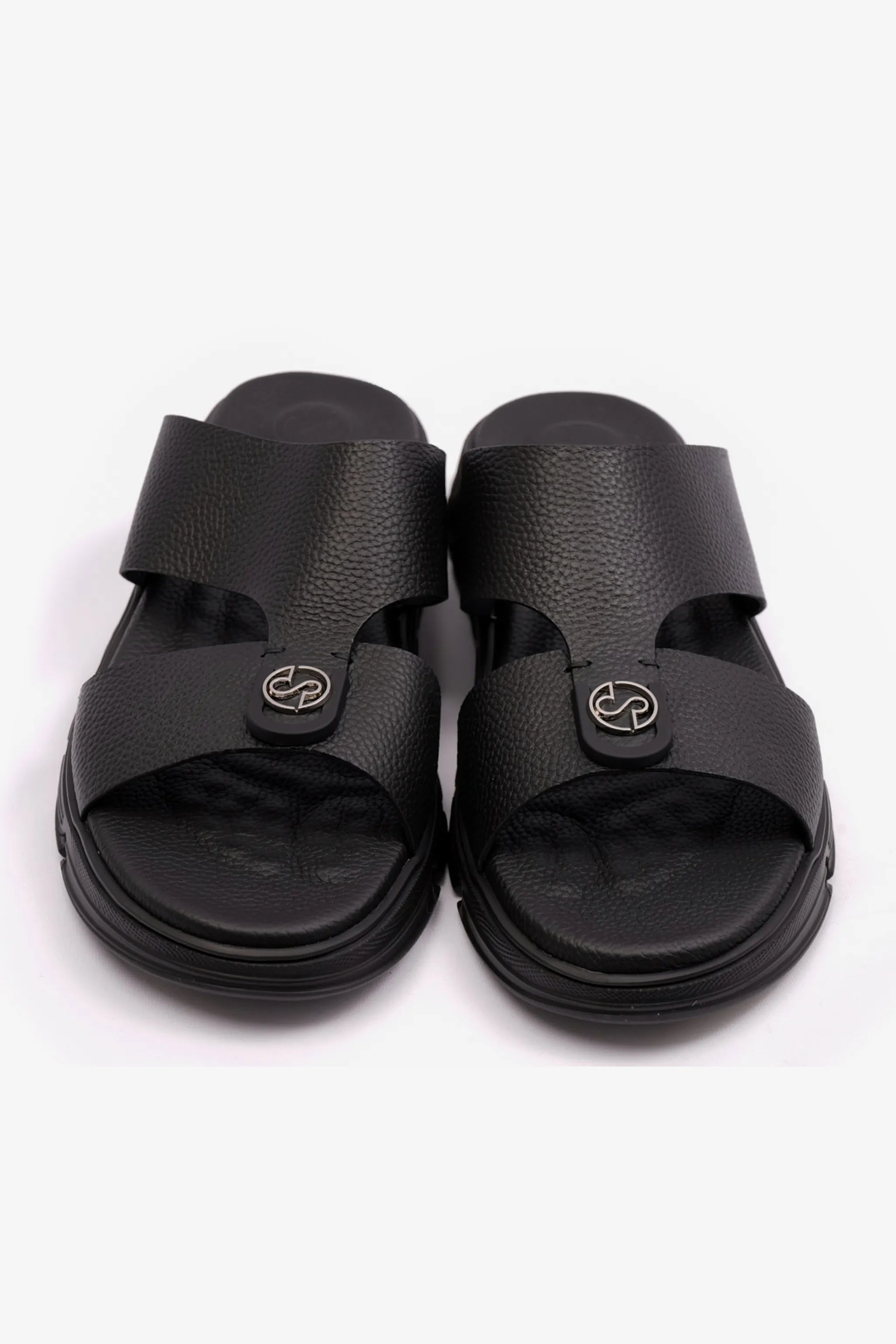 COMFORT PLUS MENS ARABIC SOFT MILLED SANDAL BLACK - Seventy7