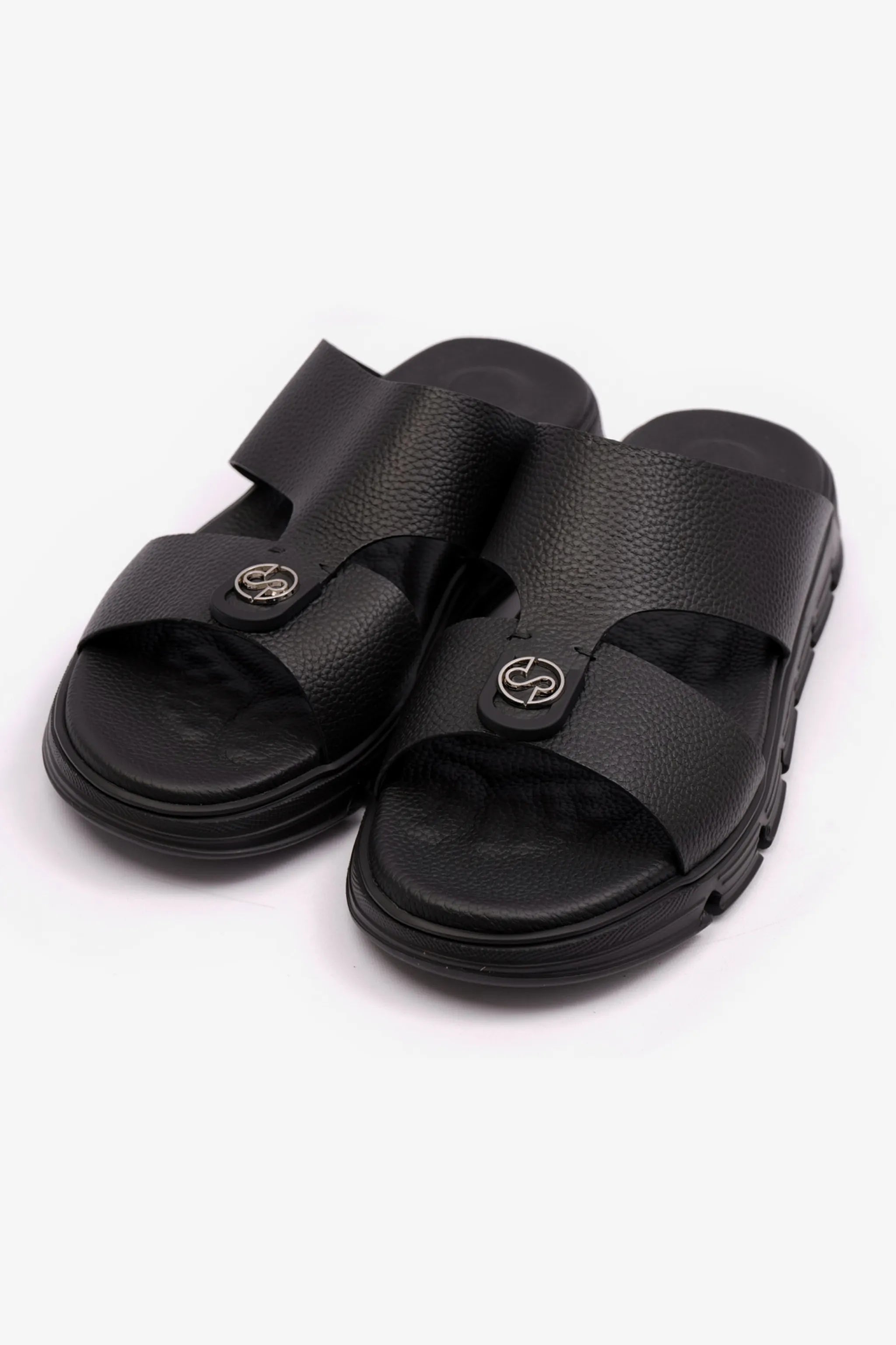 COMFORT PLUS MENS ARABIC SOFT MILLED SANDAL BLACK - Seventy7