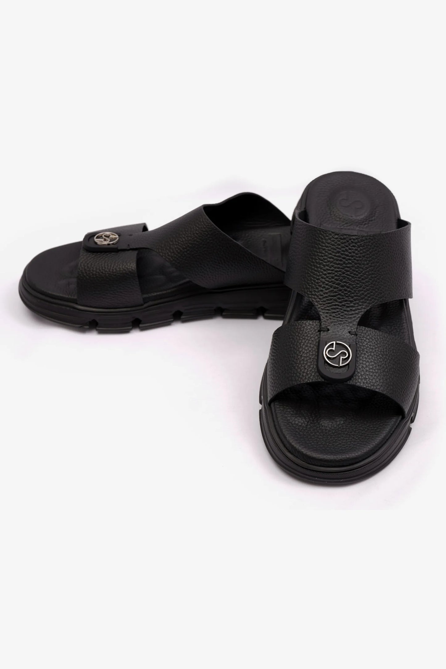 COMFORT PLUS MENS ARABIC SOFT MILLED SANDAL BLACK - Seventy7