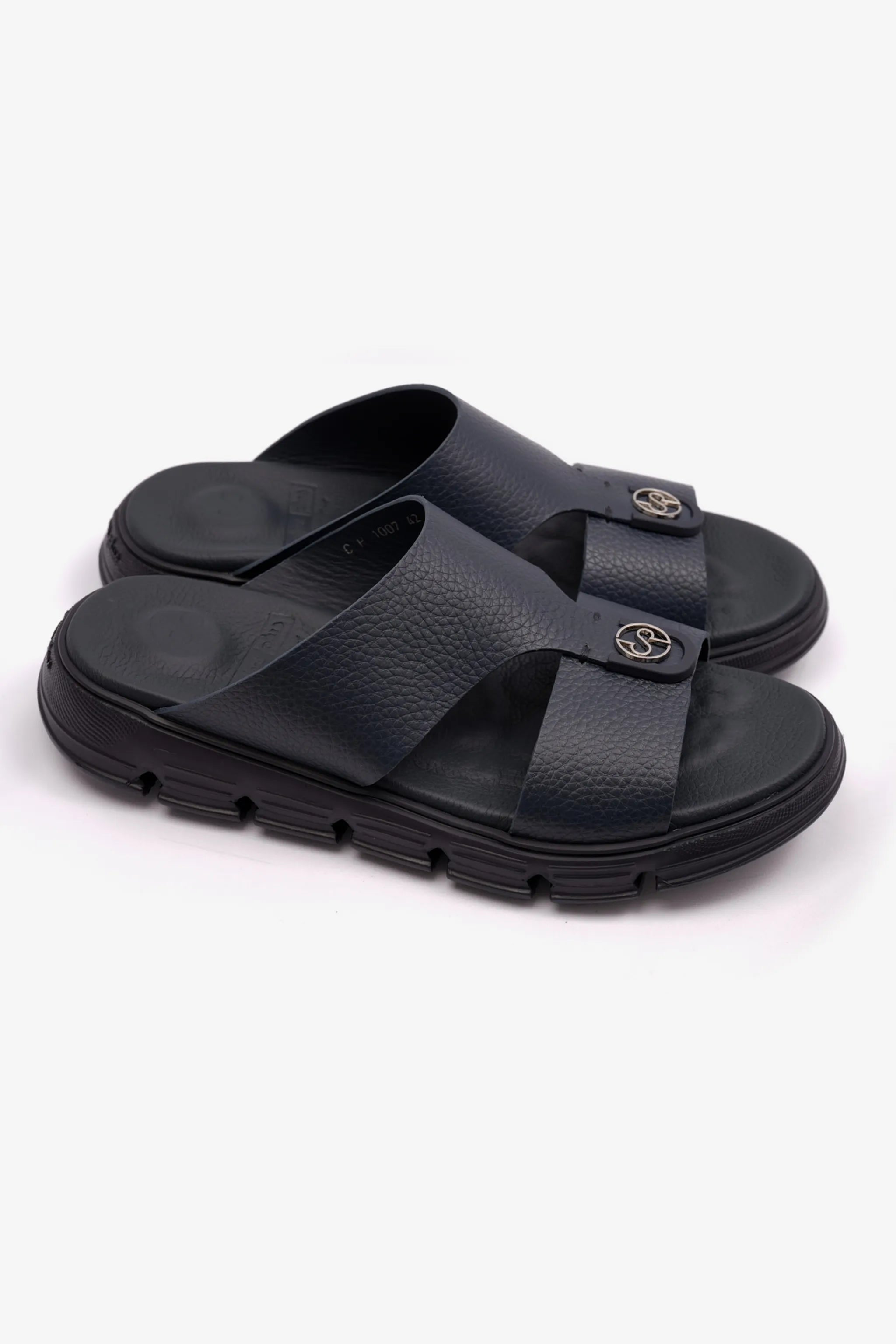 COMFORT PLUS MENS ARABIC SOFT MILLED SANDAL NAVY - Seventy7