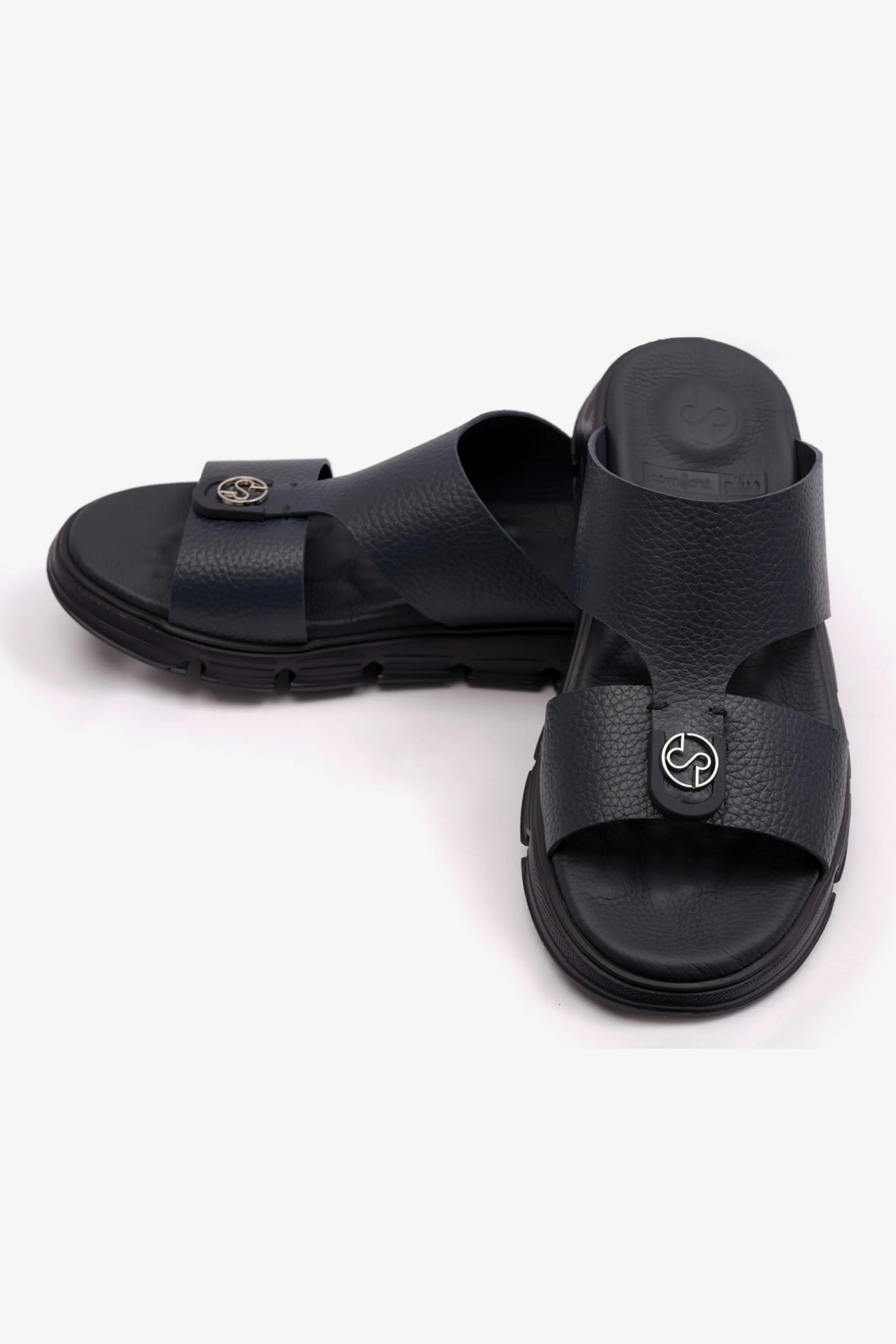 COMFORT PLUS MENS ARABIC SOFT MILLED SANDAL NAVY - Seventy7