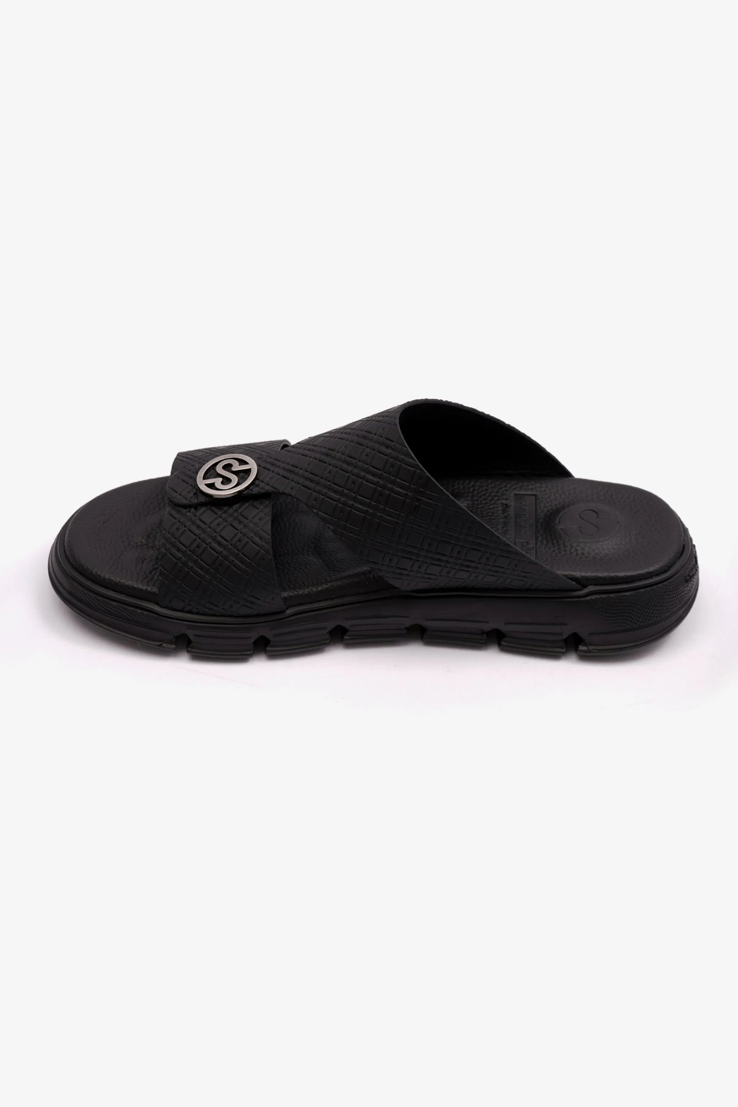 COMFORT PLUS MENS ARABIC ITALIAN OUTSOLE SANDAL BLACK - Seventy7