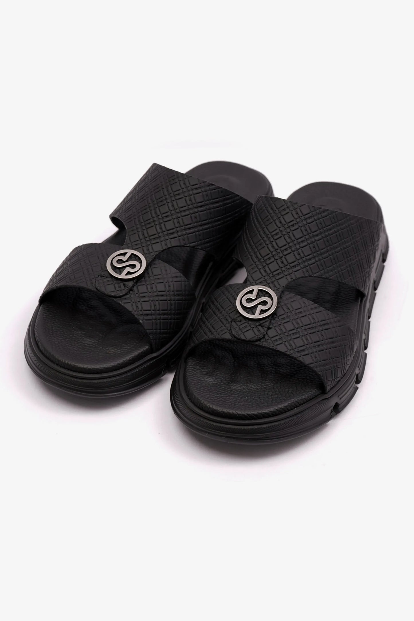 COMFORT PLUS MENS ARABIC ITALIAN OUTSOLE SANDAL BLACK - Seventy7