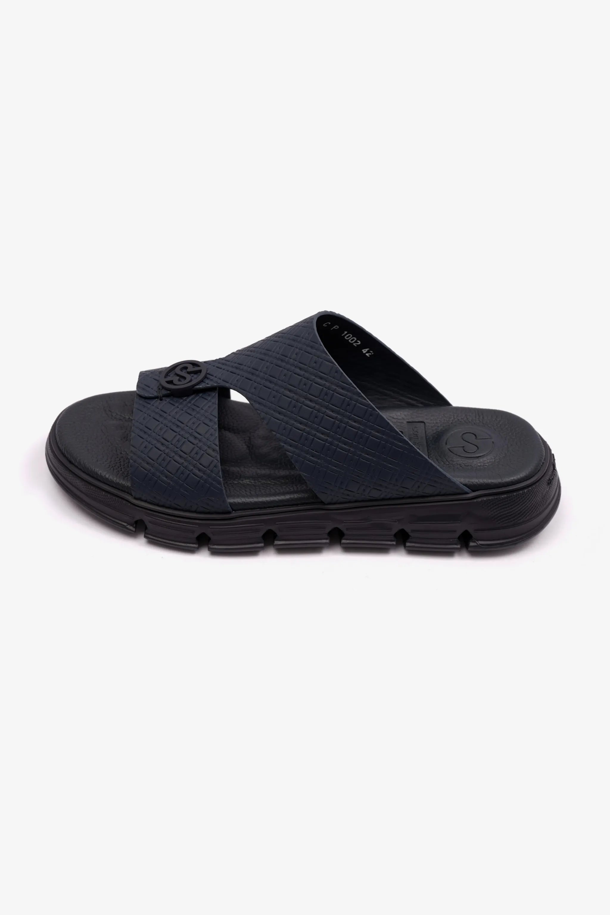 COMFORT PLUS MENS ARABIC ITALIAN OUTSOLE SANDAL NAVY - Seventy7