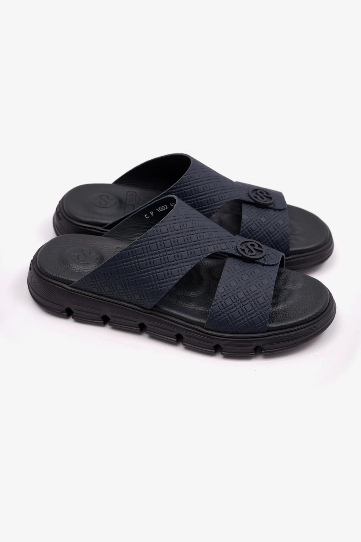 COMFORT PLUS MENS ARABIC ITALIAN OUTSOLE SANDAL NAVY - Seventy7