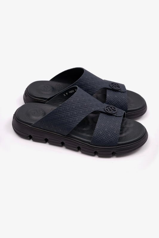 COMFORT PLUS MENS ARABIC ITALIAN OUTSOLE SANDAL NAVY - Seventy7