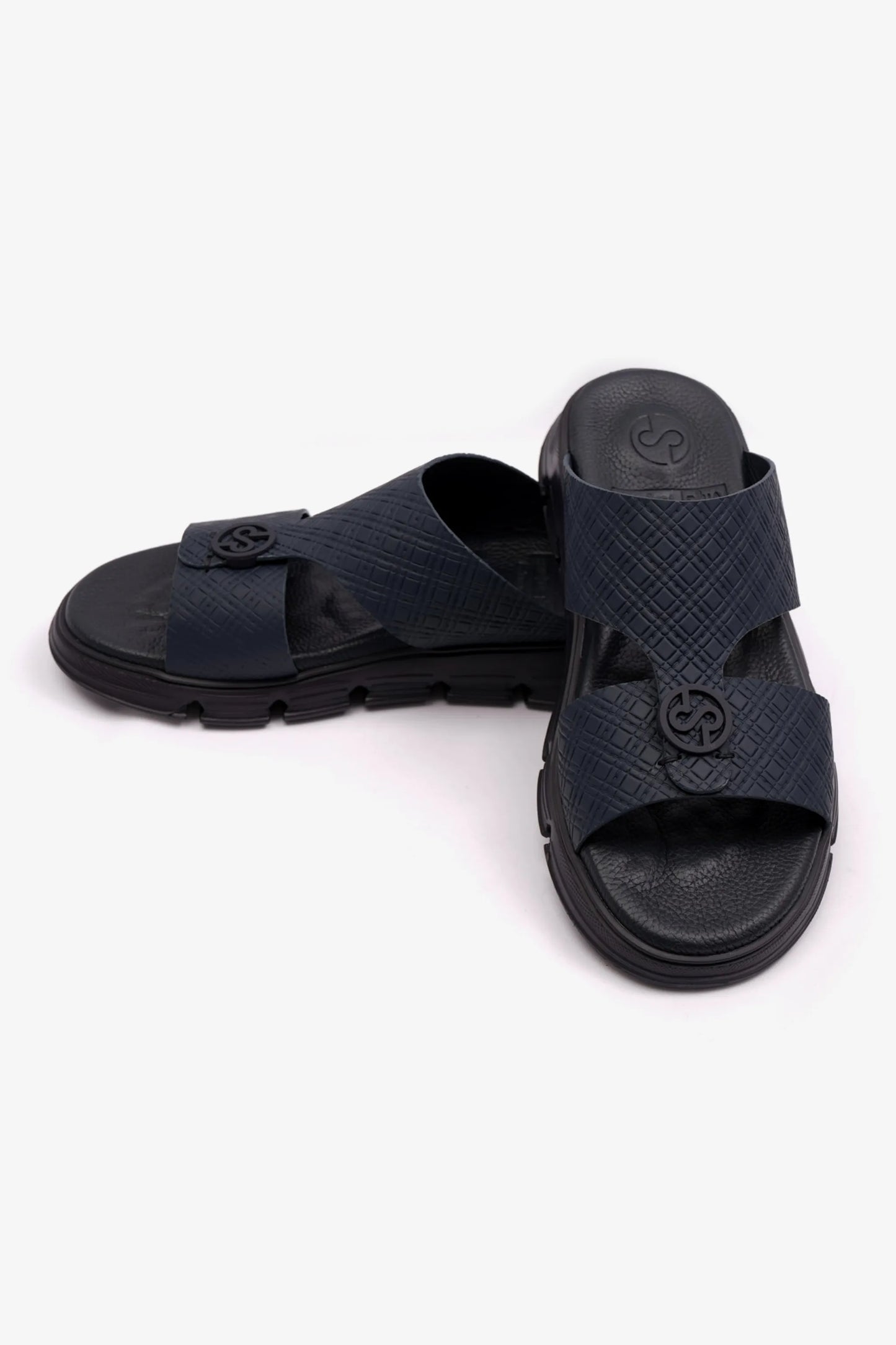 COMFORT PLUS MENS ARABIC ITALIAN OUTSOLE SANDAL NAVY - Seventy7