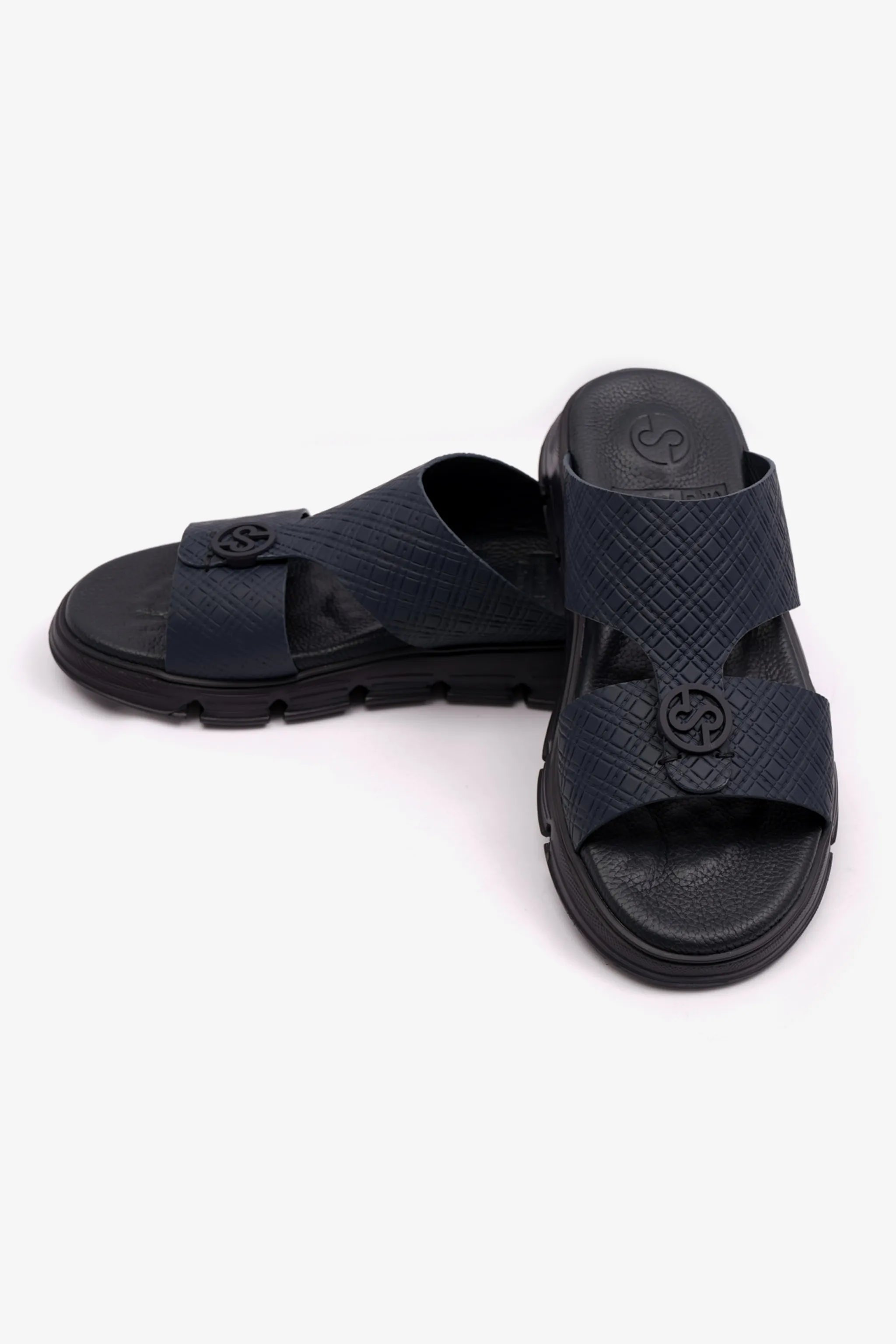 COMFORT PLUS MENS ARABIC ITALIAN OUTSOLE SANDAL NAVY - Seventy7