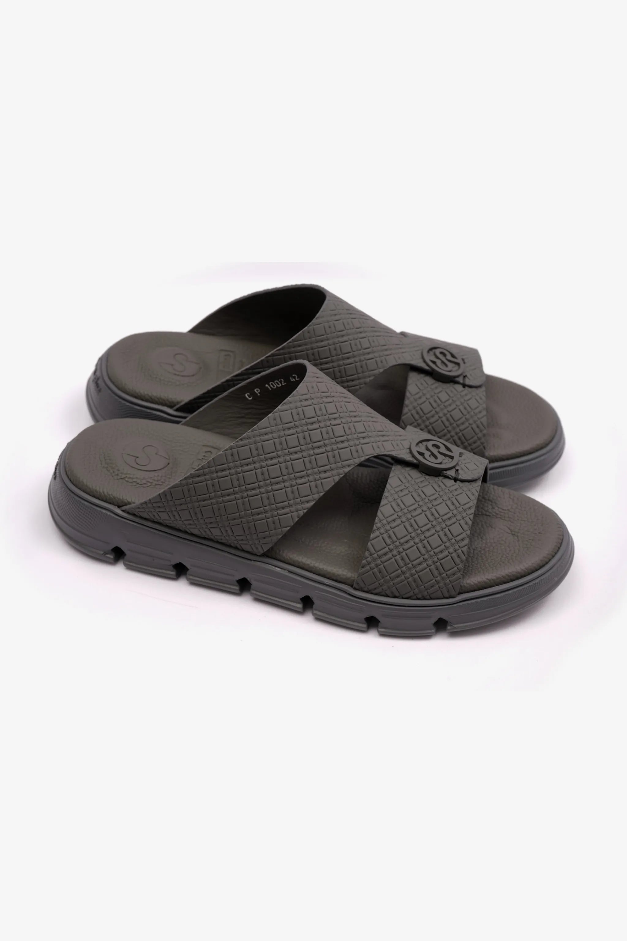 COMFORT PLUS MENS ARABIC ITALIAN OUTSOLE SANDAL GREY - Seventy7