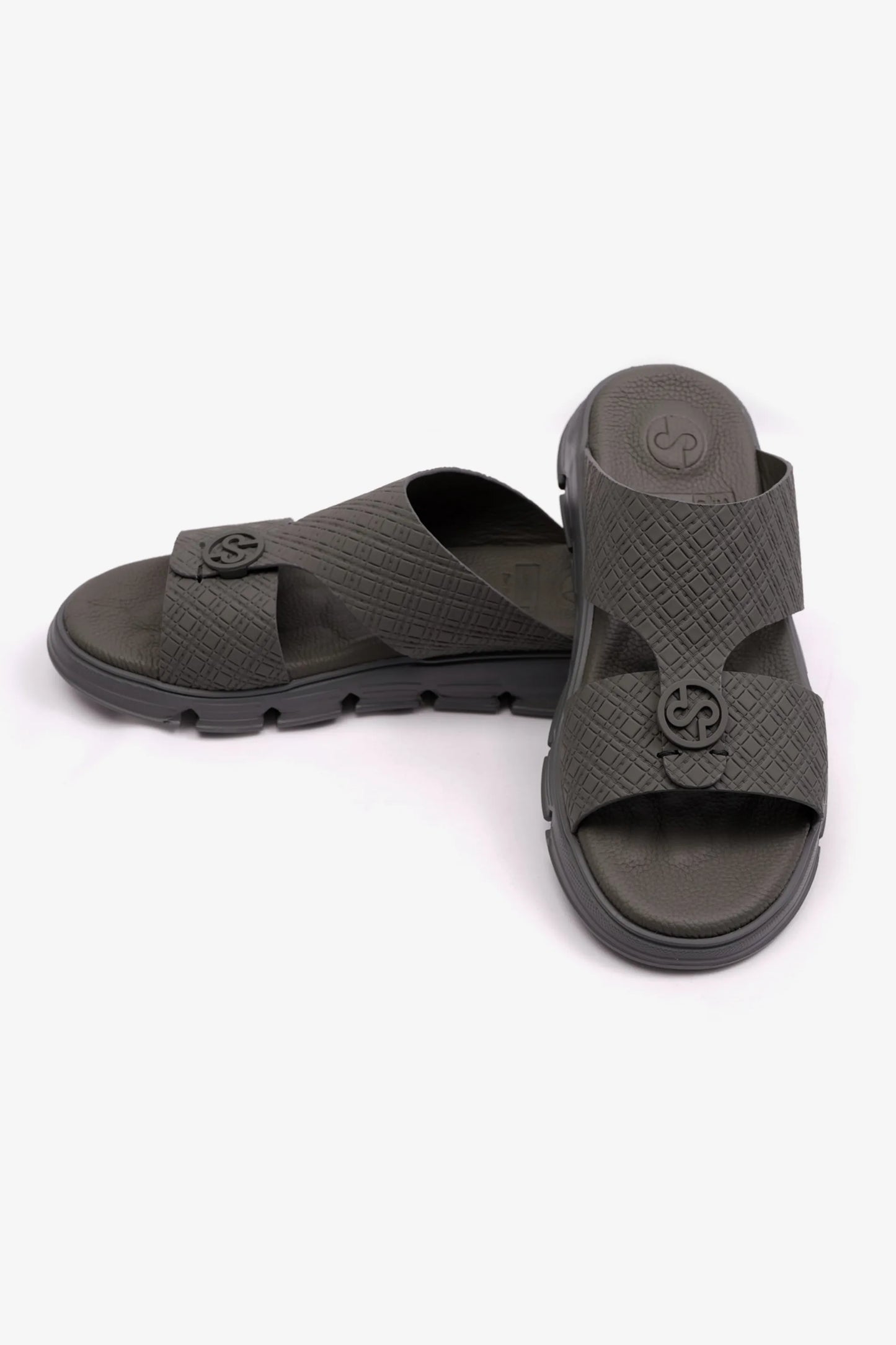 COMFORT PLUS MENS ARABIC ITALIAN OUTSOLE SANDAL GREY - Seventy7