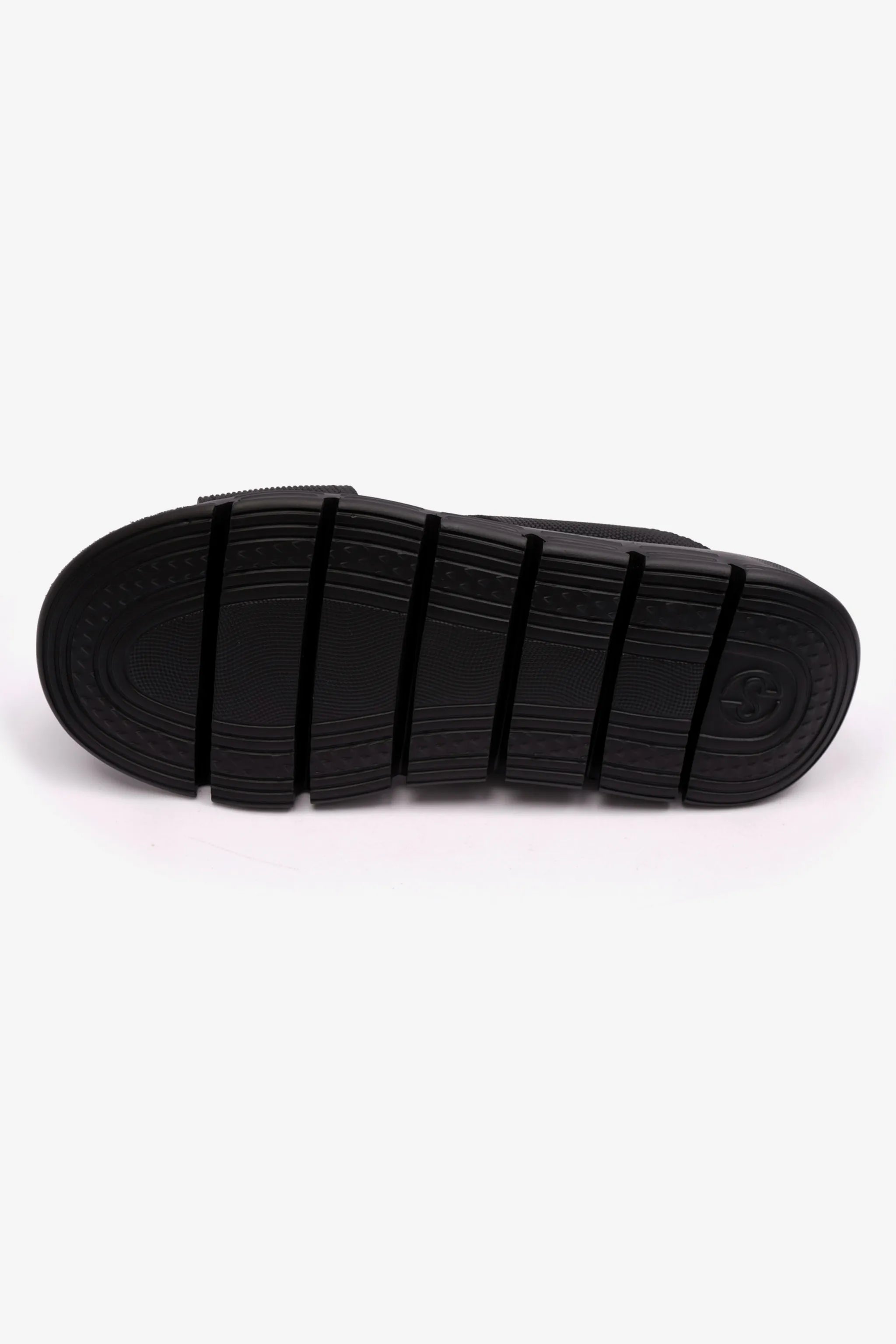 COMFORT PLUS EMBOSSED LEATHER MENS SANDALS WITH ITALIAN OUTSOLE BLACK - Seventy7