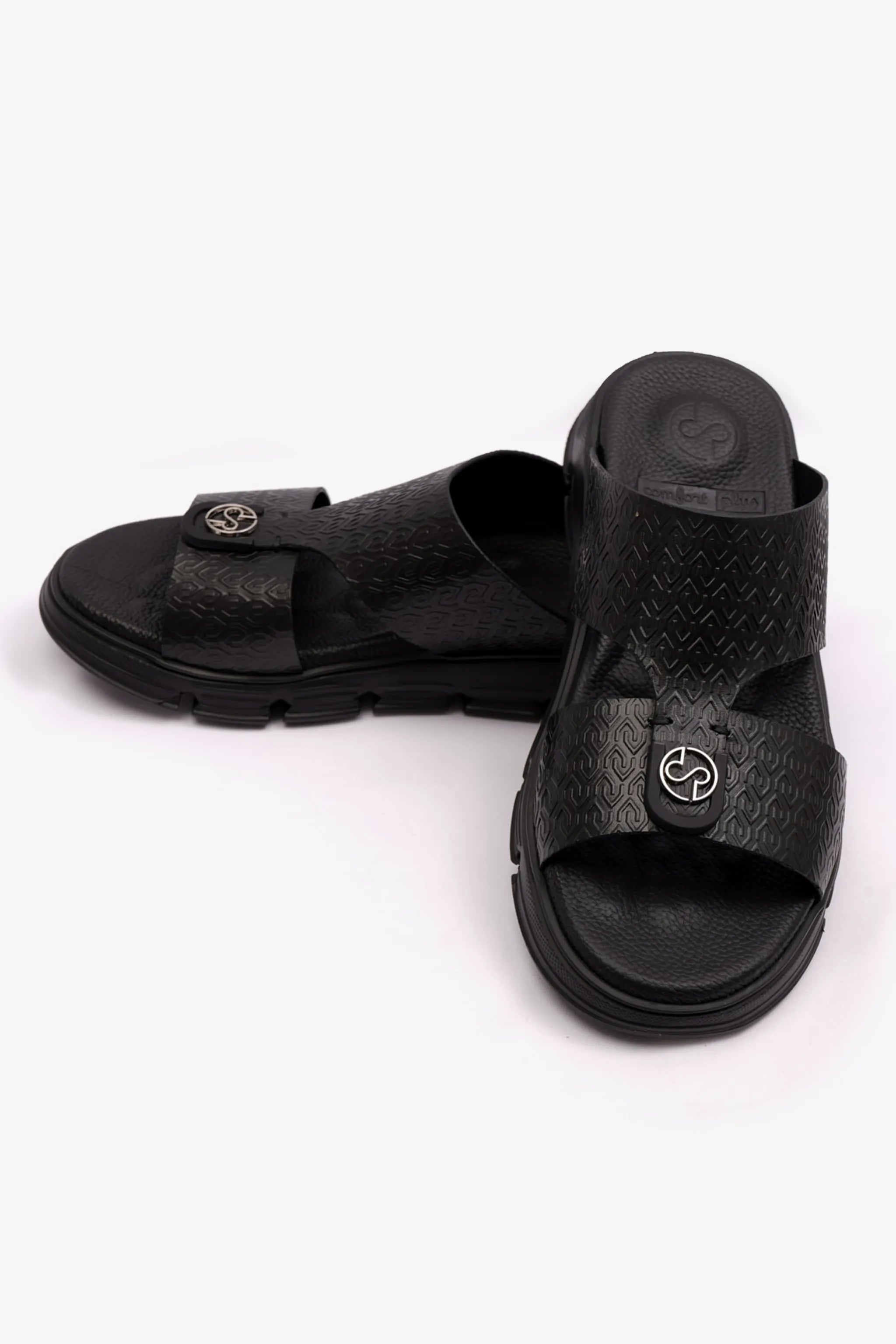 ITALIAN OUTSOLE MENS ARABIC COMFORT PLUS SANDALS BLACK - Seventy7