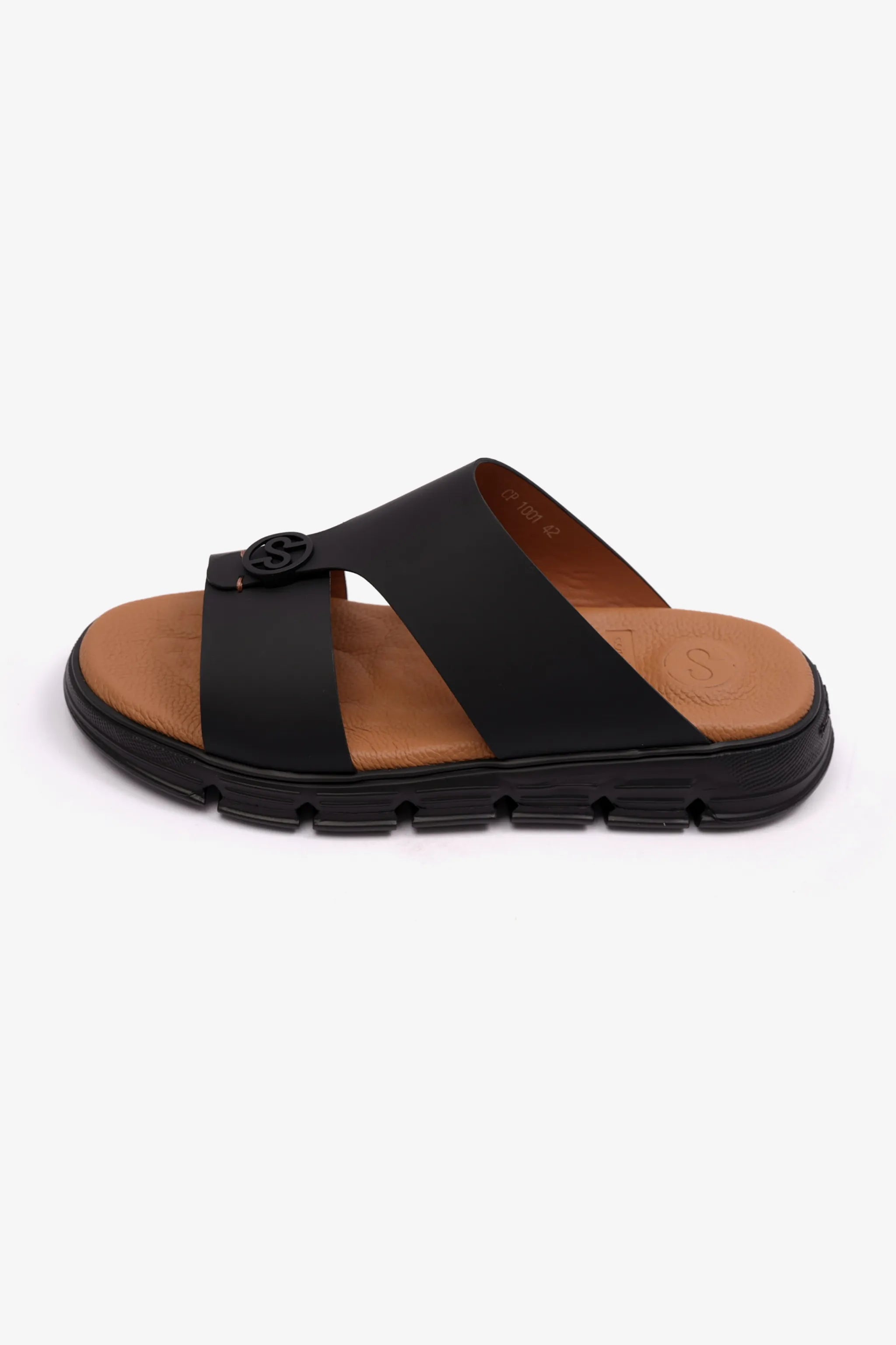 COMFORT PLUS MATTE MENS ARABIC SANDALS BLACK - Seventy7