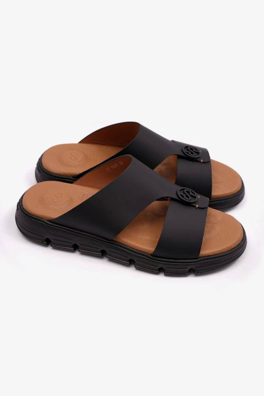 COMFORT PLUS MATTE MENS ARABIC SANDALS BLACK - Seventy7