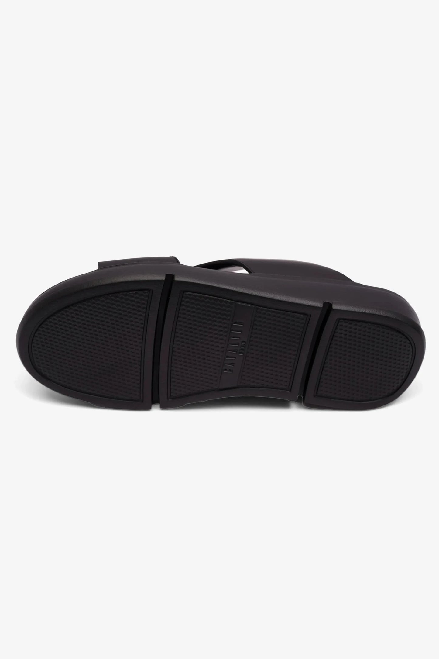 UOMO CAVALIER MENS LIGHT WEIGHT MATT LEATHER SANDAL BLACK - Seventy7
