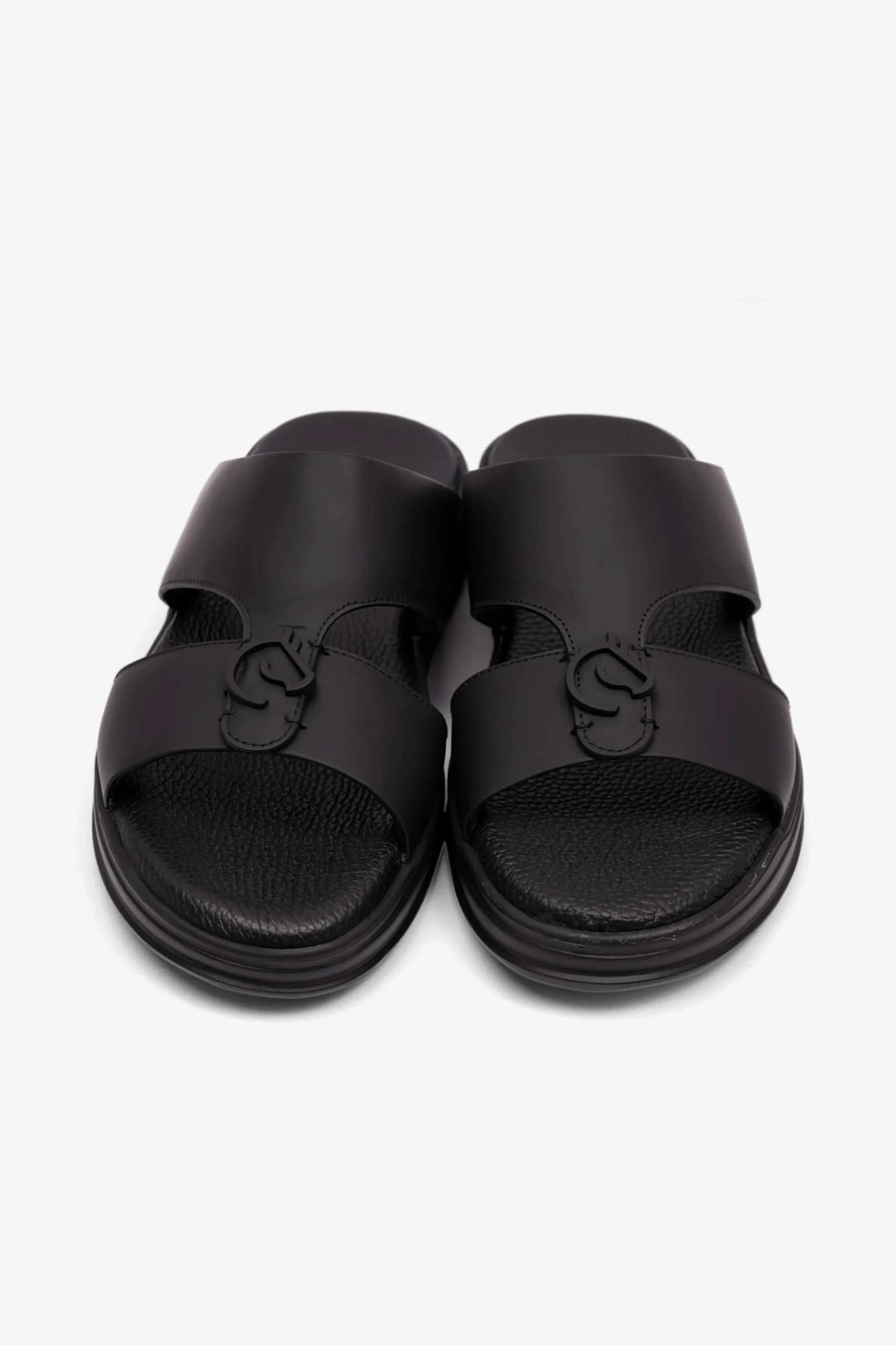 UOMO CAVALIER MENS LIGHT WEIGHT MATT LEATHER SANDAL BLACK - Seventy7