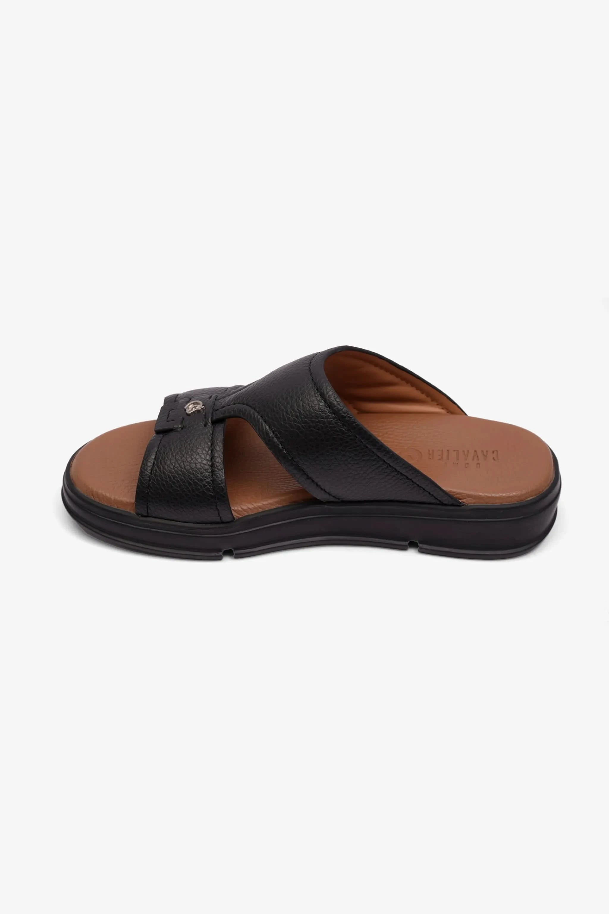 MENS ARABIC UOMO CAVALIER SANDALS LEO BLACK - Seventy7