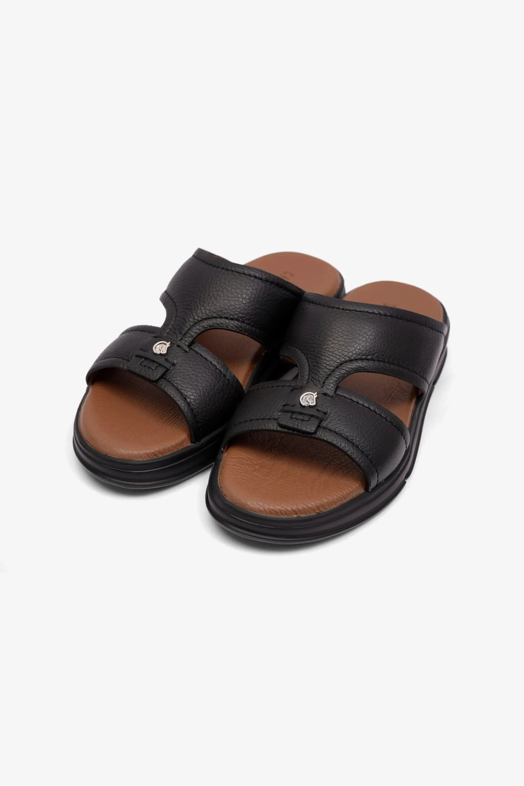 MENS ARABIC UOMO CAVALIER SANDALS LEO BLACK - Seventy7