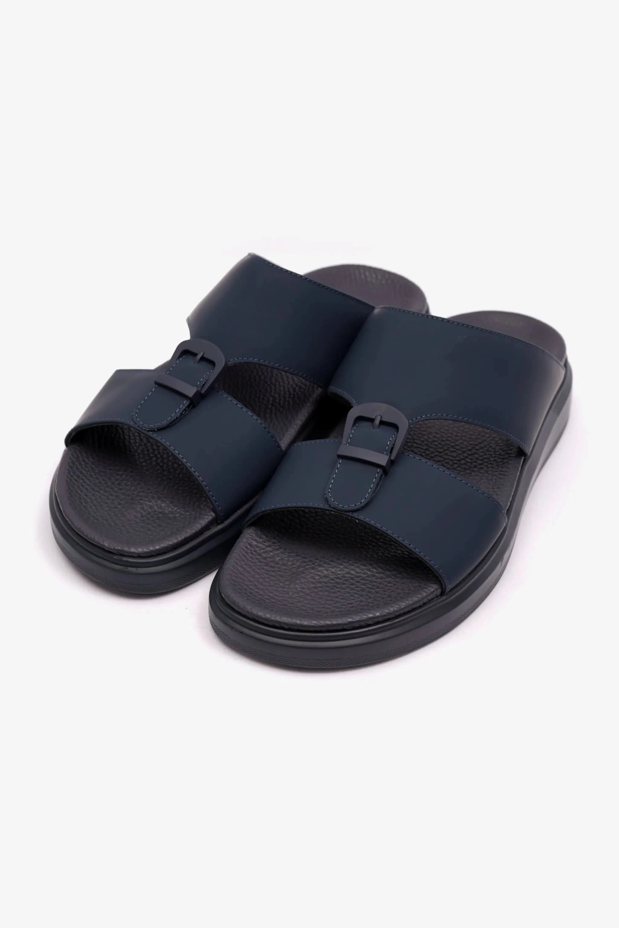 UOMO CAVALIER MENS ARABIC CLASSIC TRIM EXTRA CUSHIONED SANDAL NAVY - Seventy7