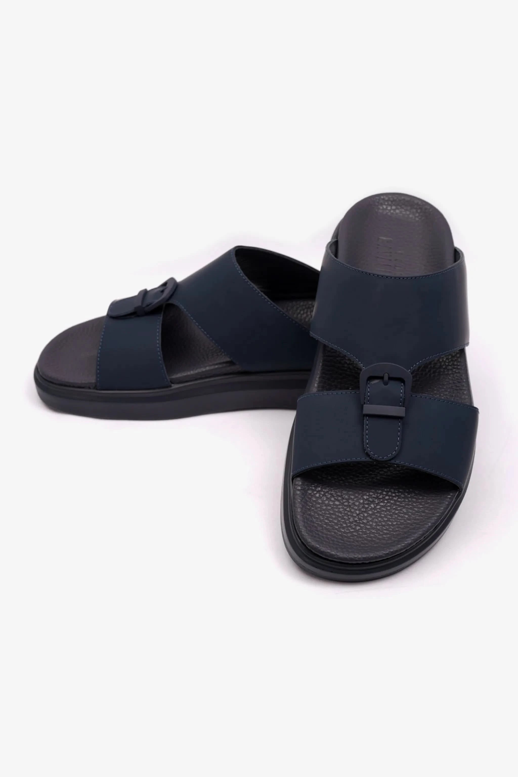 UOMO CAVALIER MENS ARABIC CLASSIC TRIM EXTRA CUSHIONED SANDAL NAVY - Seventy7
