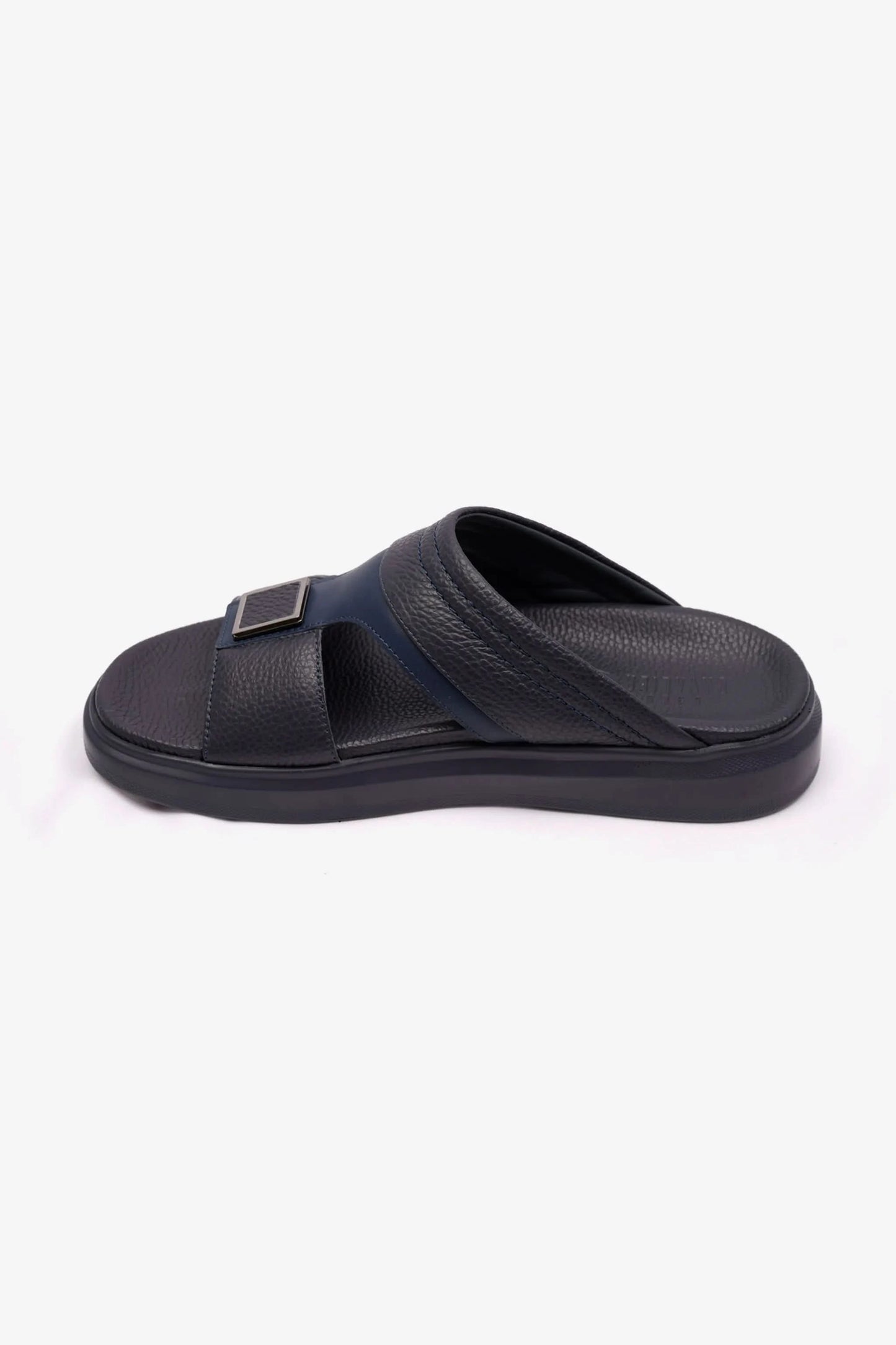 MENS UOMO CAVALIER WIDE FITTING LEATHER SANDALS NAVY - Seventy7