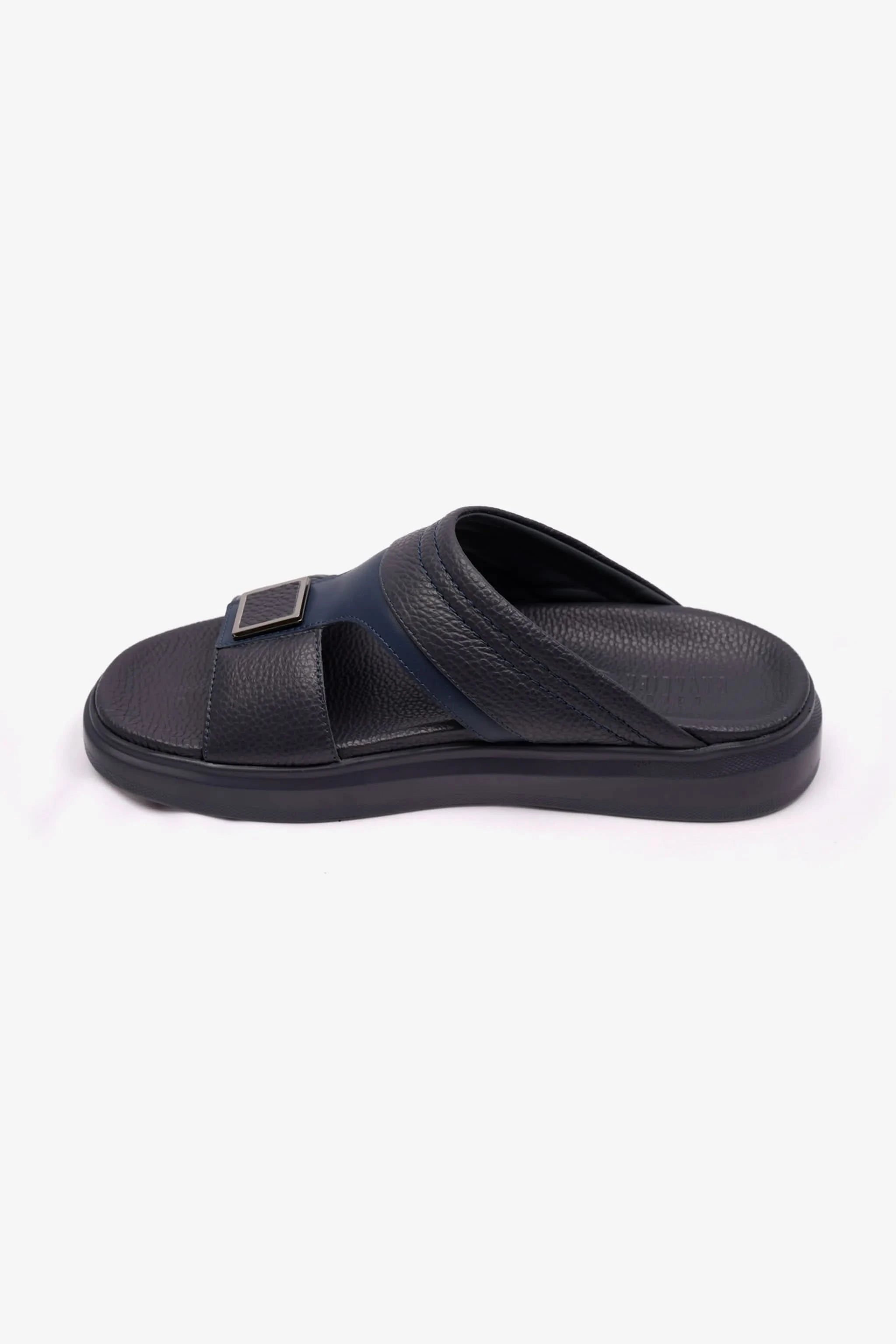 MENS UOMO CAVALIER WIDE FITTING LEATHER SANDALS NAVY - Seventy7