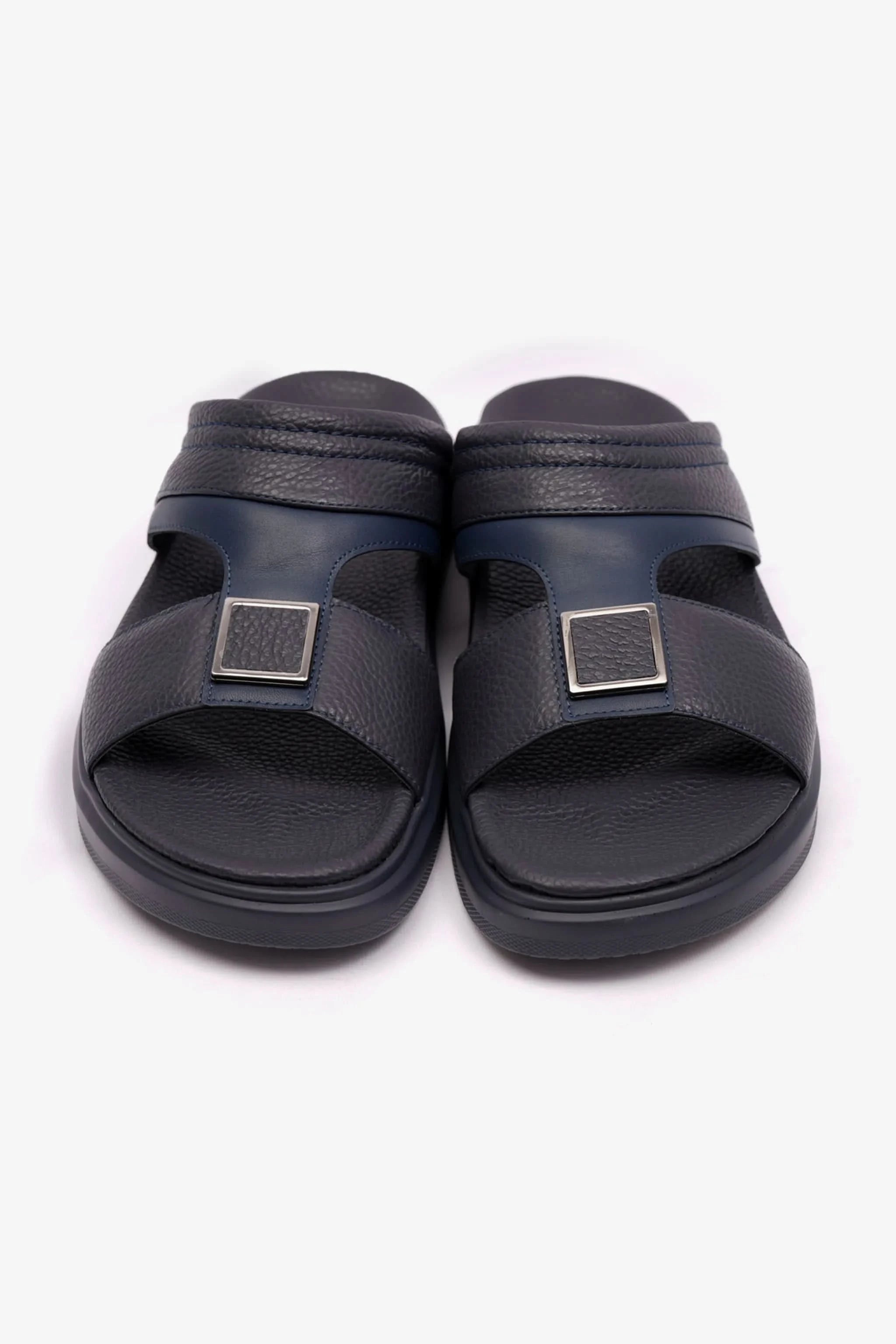 MENS UOMO CAVALIER WIDE FITTING LEATHER SANDALS NAVY - Seventy7
