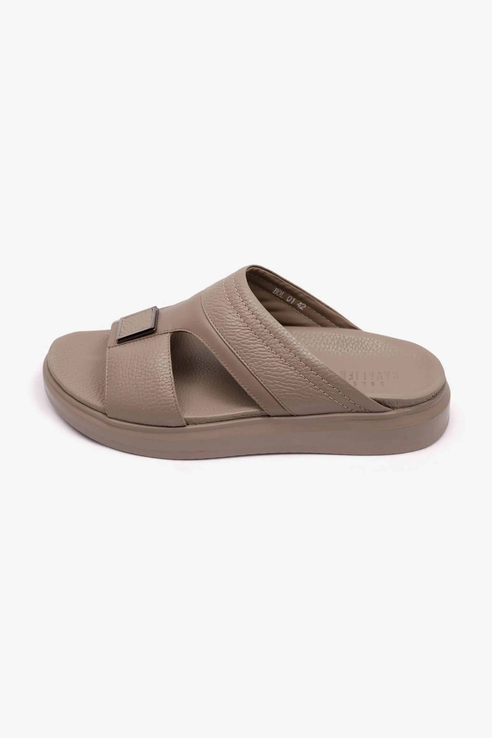 UOMO CAVALIER WIDE FITTING LEATHER SANDALS SAND - Seventy7