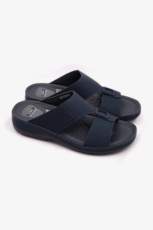 COMFORT PLUS MENS STYLISH TRIM SANDALS NAVY - Seventy7