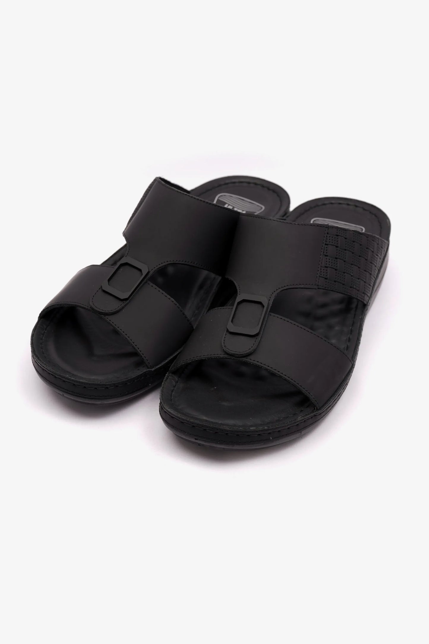 COMFORT PLUS MENS STYLISH TRIM SANDALS BLACK - Seventy7