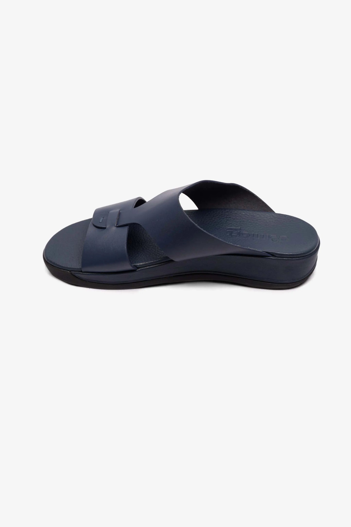 MENS COMFORT PLUS ANTISKID GRIP MATT LEATHER SANDALS NAVY - Seventy7