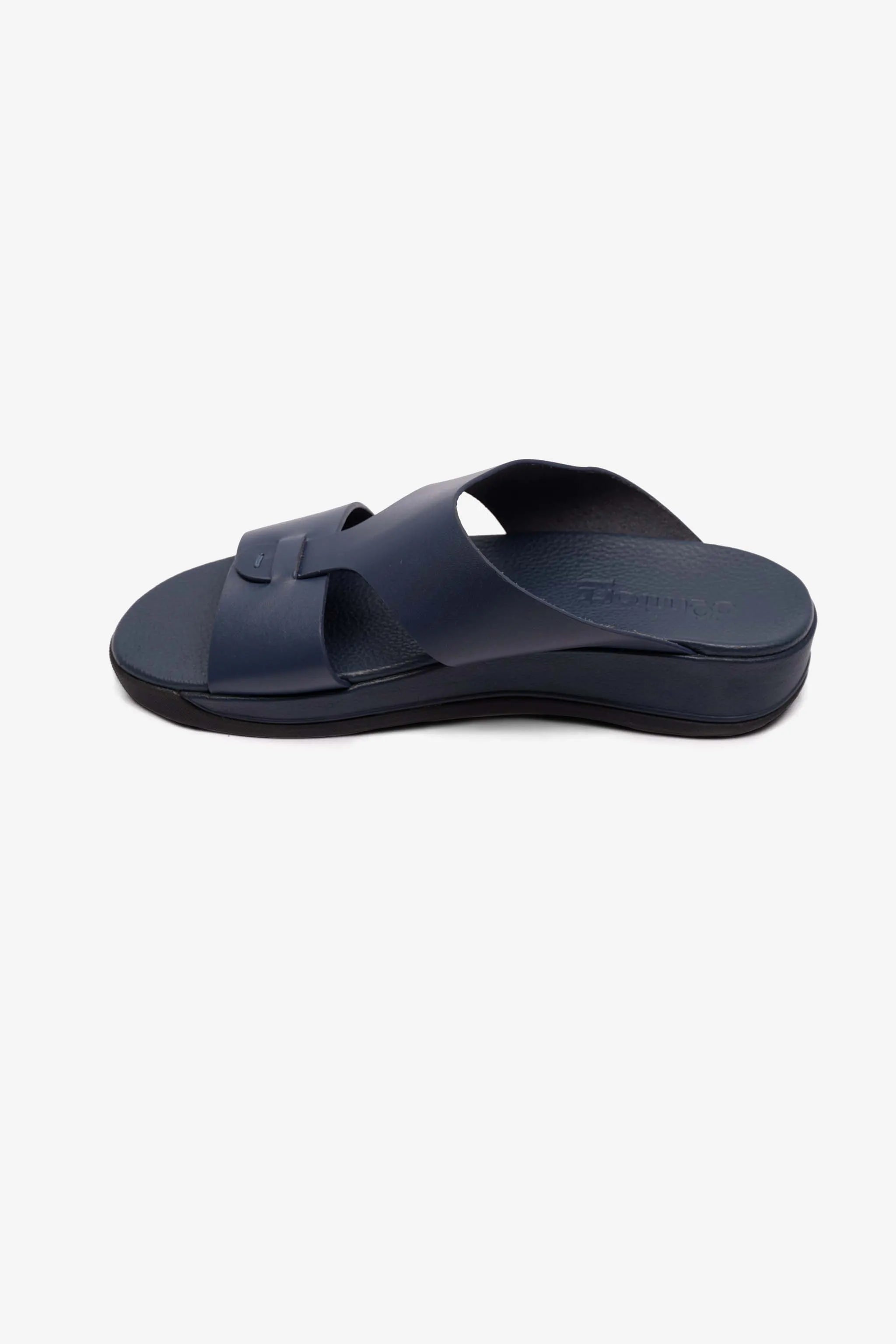 MENS COMFORT PLUS ANTISKID GRIP MATT LEATHER SANDALS NAVY - Seventy7