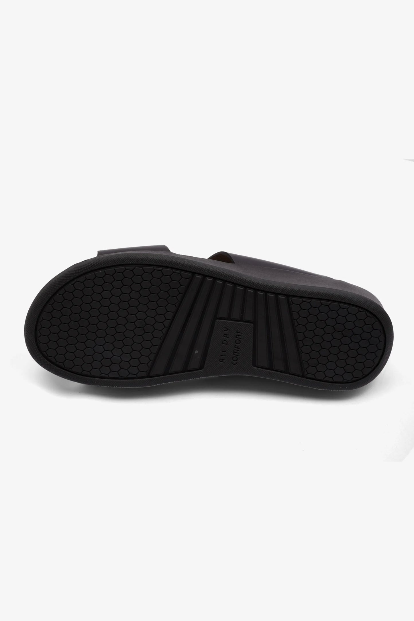 MENS COMFORT PLUS ANTISKID GRIP MATT LEATHER SANDALS BLACK - Seventy7
