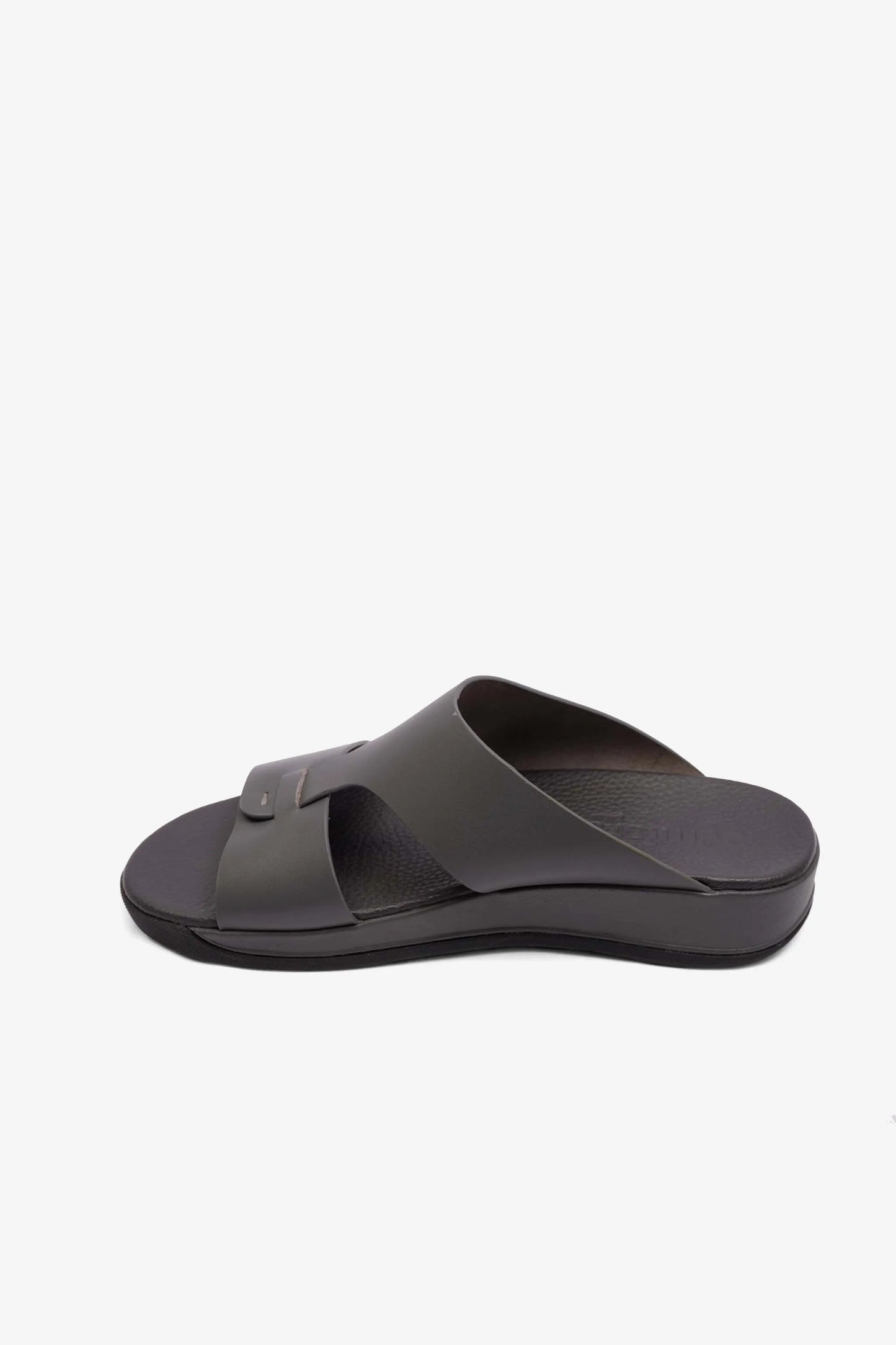 MENS COMFORT PLUS ANTISKID GRIP MATT LEATHER SANDALS GREY - Seventy7