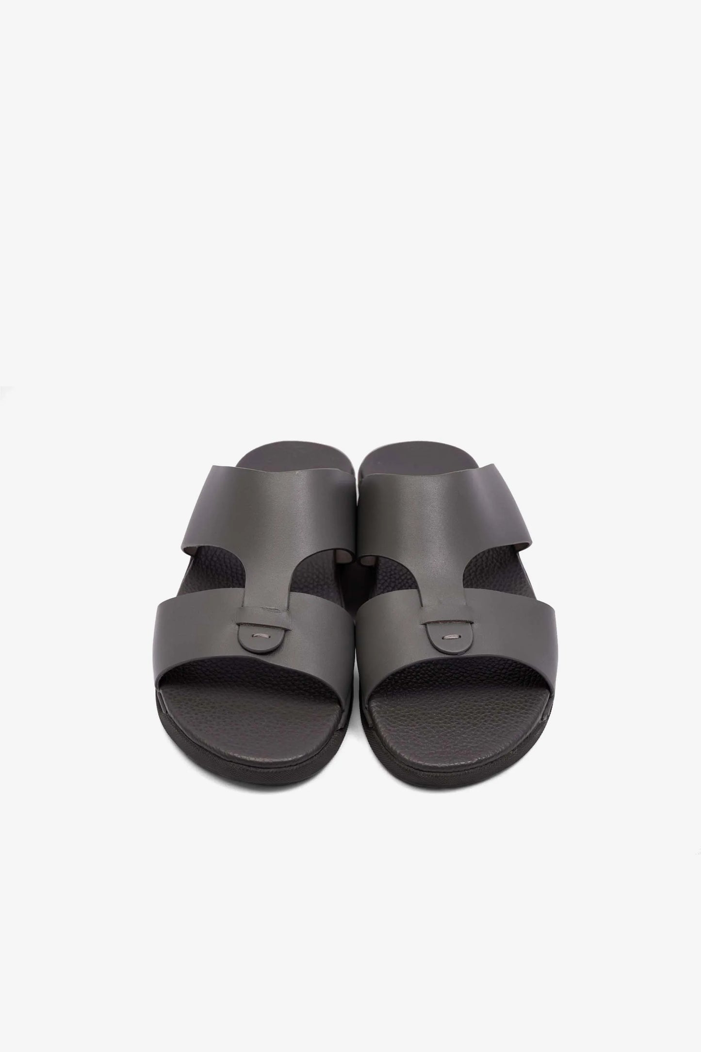 MENS COMFORT PLUS ANTISKID GRIP MATT LEATHER SANDALS GREY - Seventy7