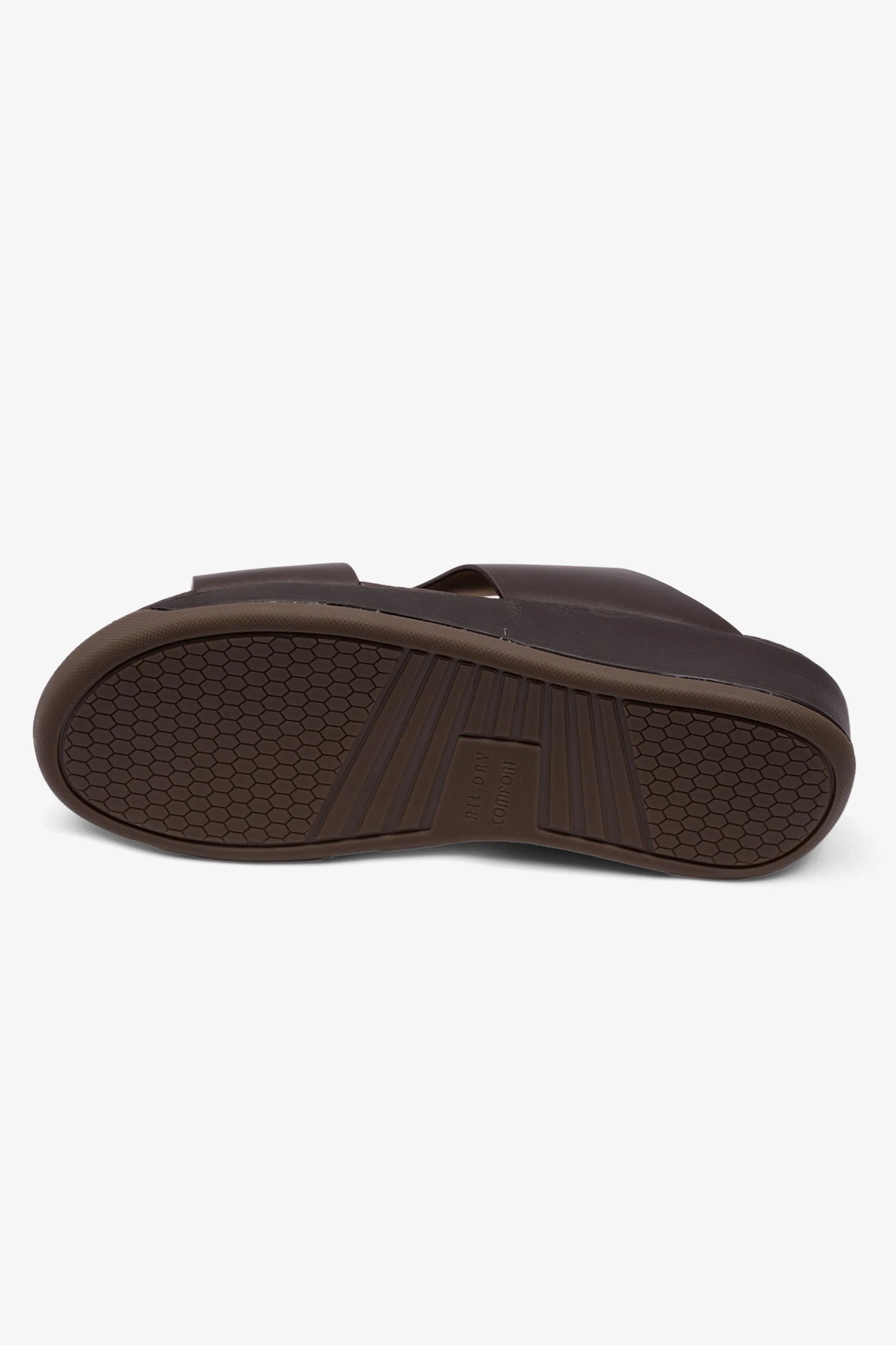 MENS COMFORT PLUS ANTISKID GRIP MATT LEATHER SANDALS BROWN - Seventy7