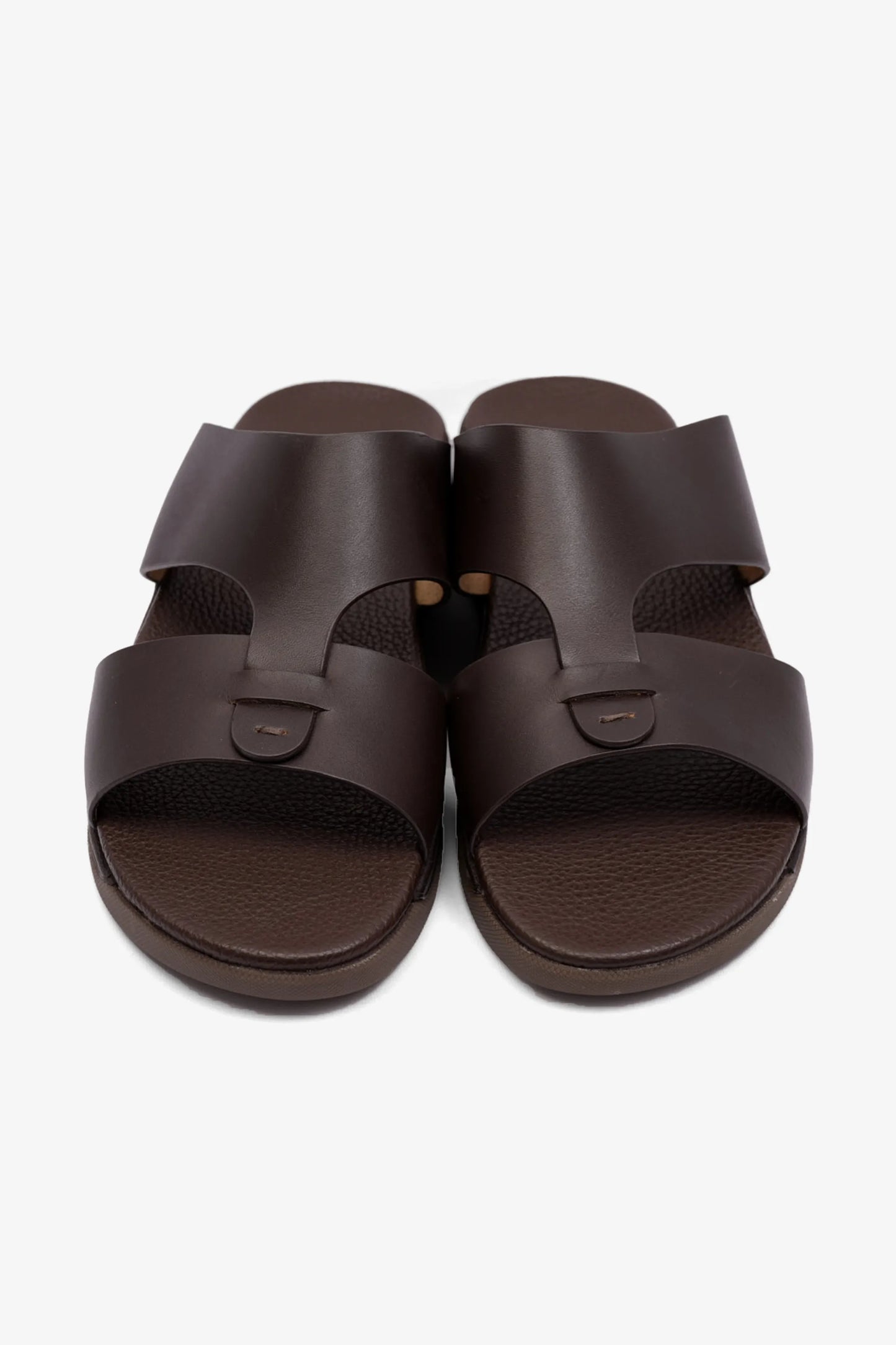 MENS COMFORT PLUS ANTISKID GRIP MATT LEATHER SANDALS BROWN - Seventy7