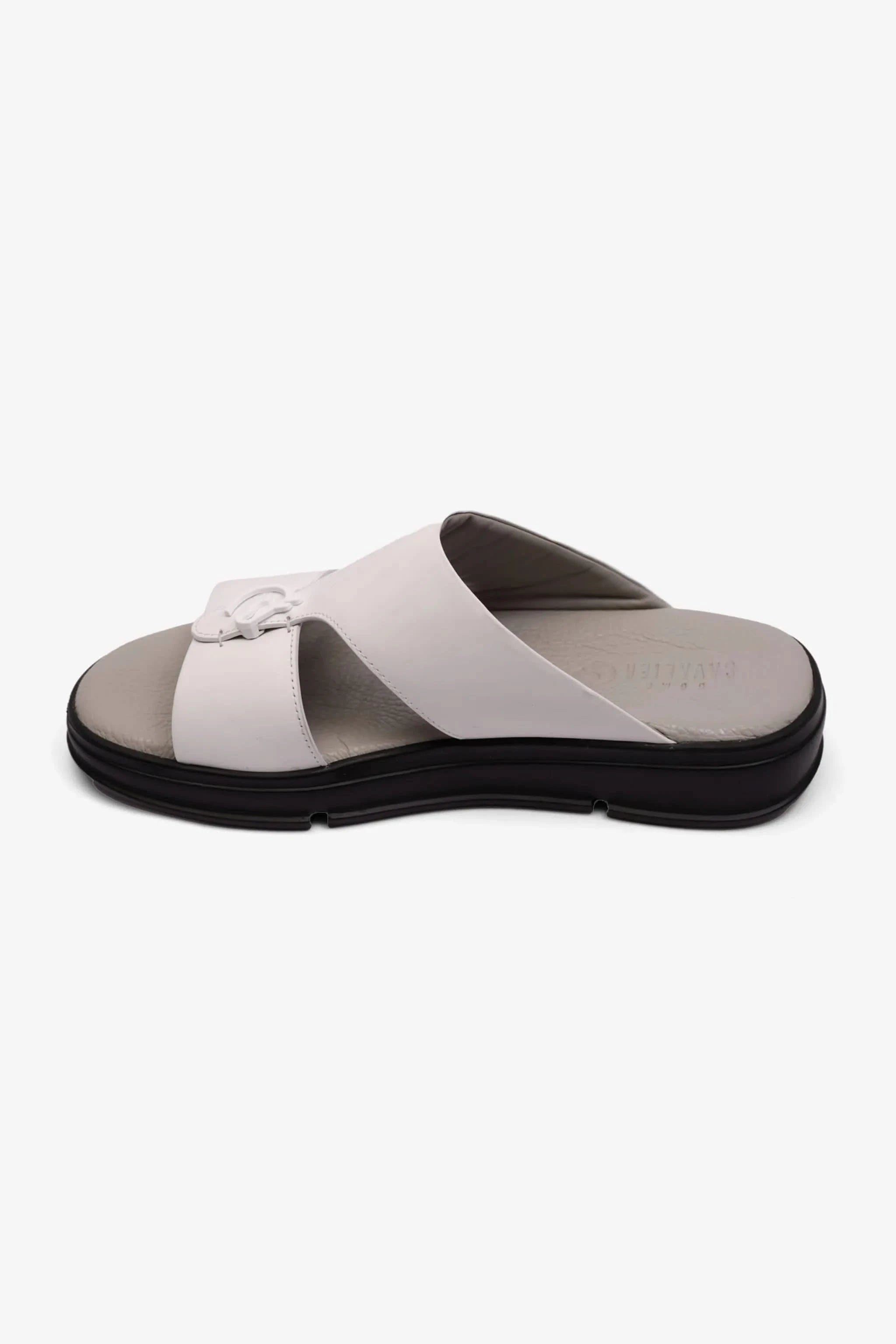 UOMO CAVALIER MENS LIGHT WEIGHT MATT LEATHER SANDAL WHITE - Seventy7