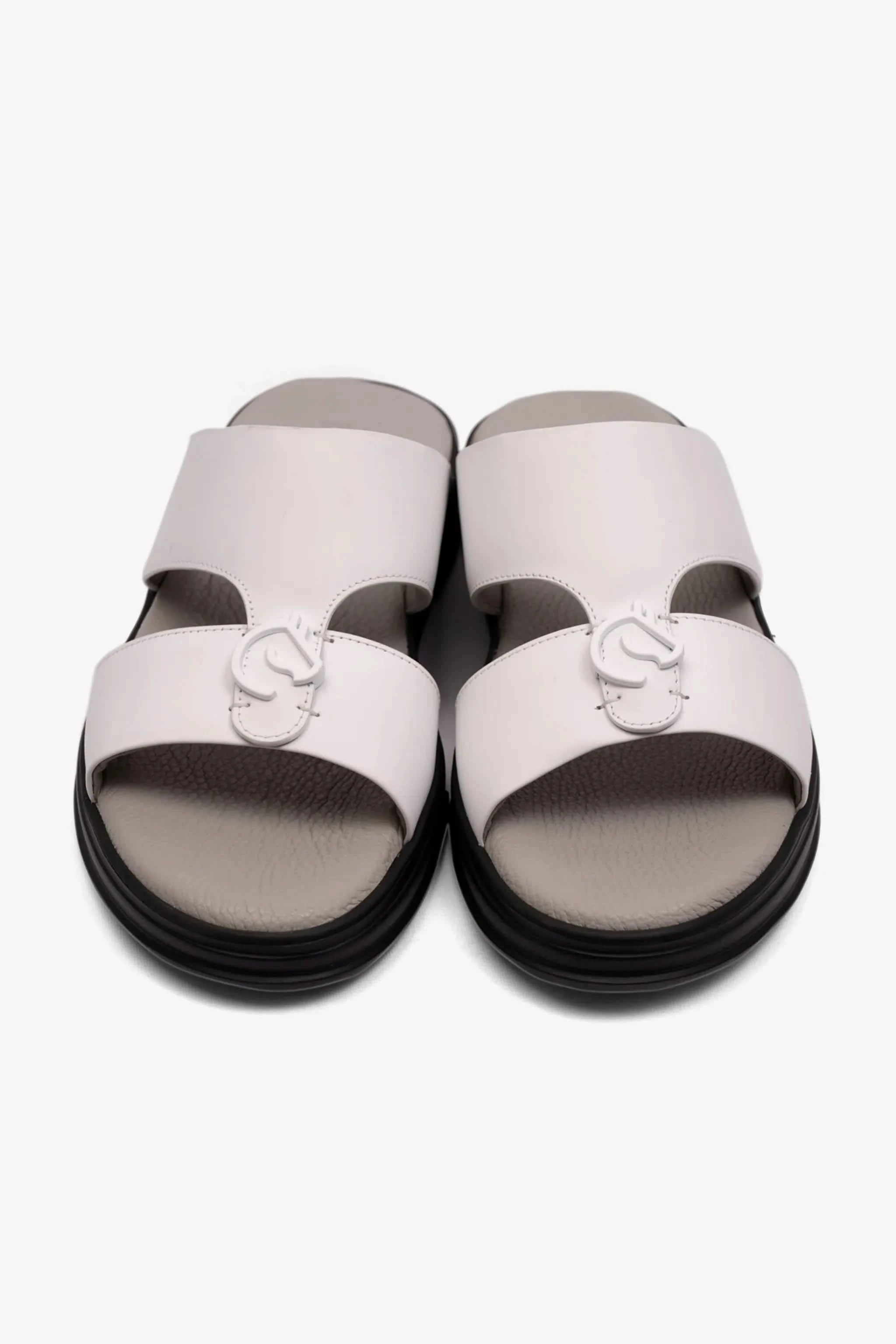 UOMO CAVALIER MENS LIGHT WEIGHT MATT LEATHER SANDAL WHITE - Seventy7